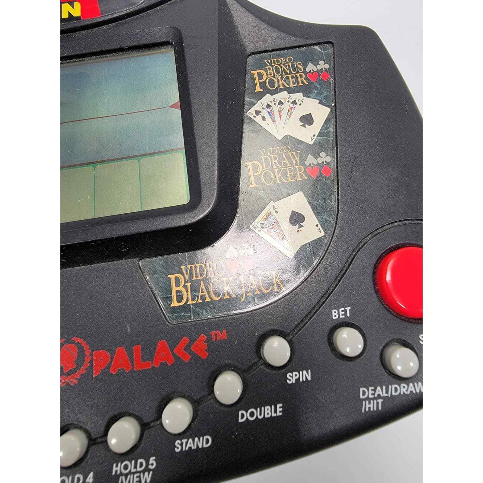 Tiger Caesars Palace 5 in 1 Handheld Electronic Card Poker Slots Game Works 1995