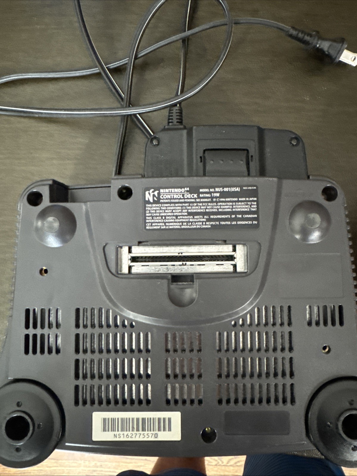Nintendo 64 Gray Console with Red Controller And Power Cable Only