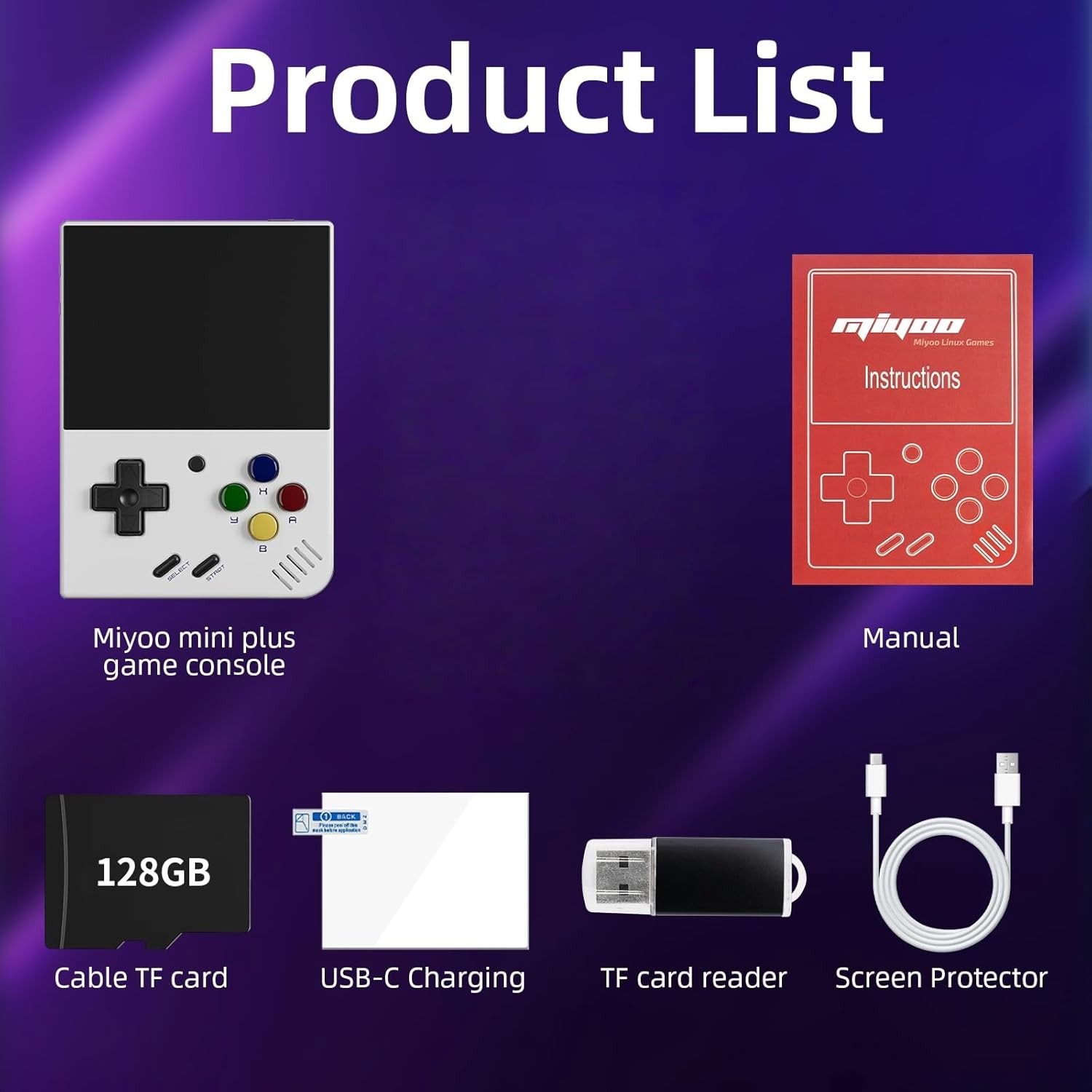 Miyoo Mini Plus Retro Handheld Console – 64GB, 3.5″ Screen, 3000mAh Battery