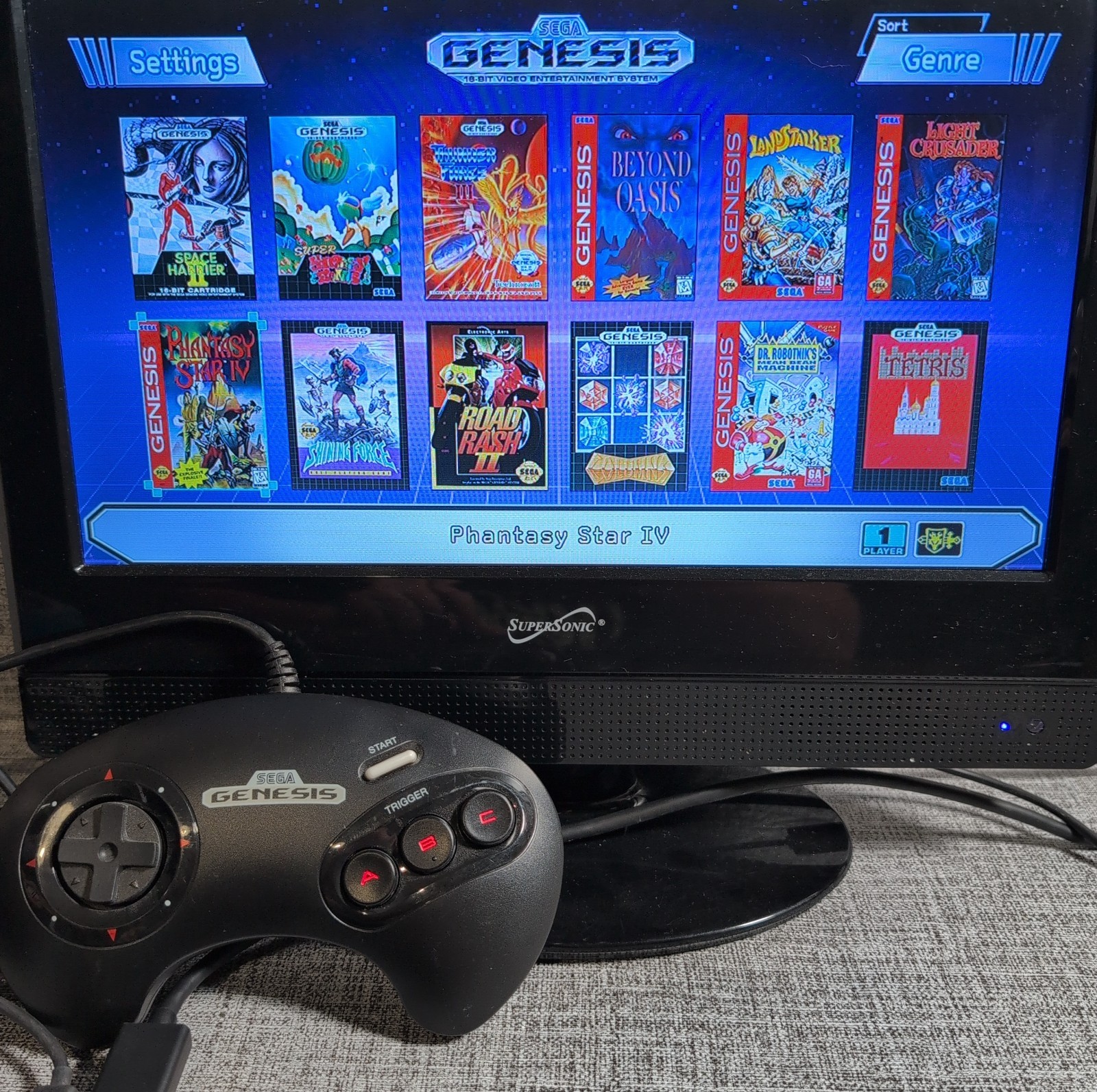 Sega Genesis Mini Authentic Console w/ Controllers & Cables Tested Working