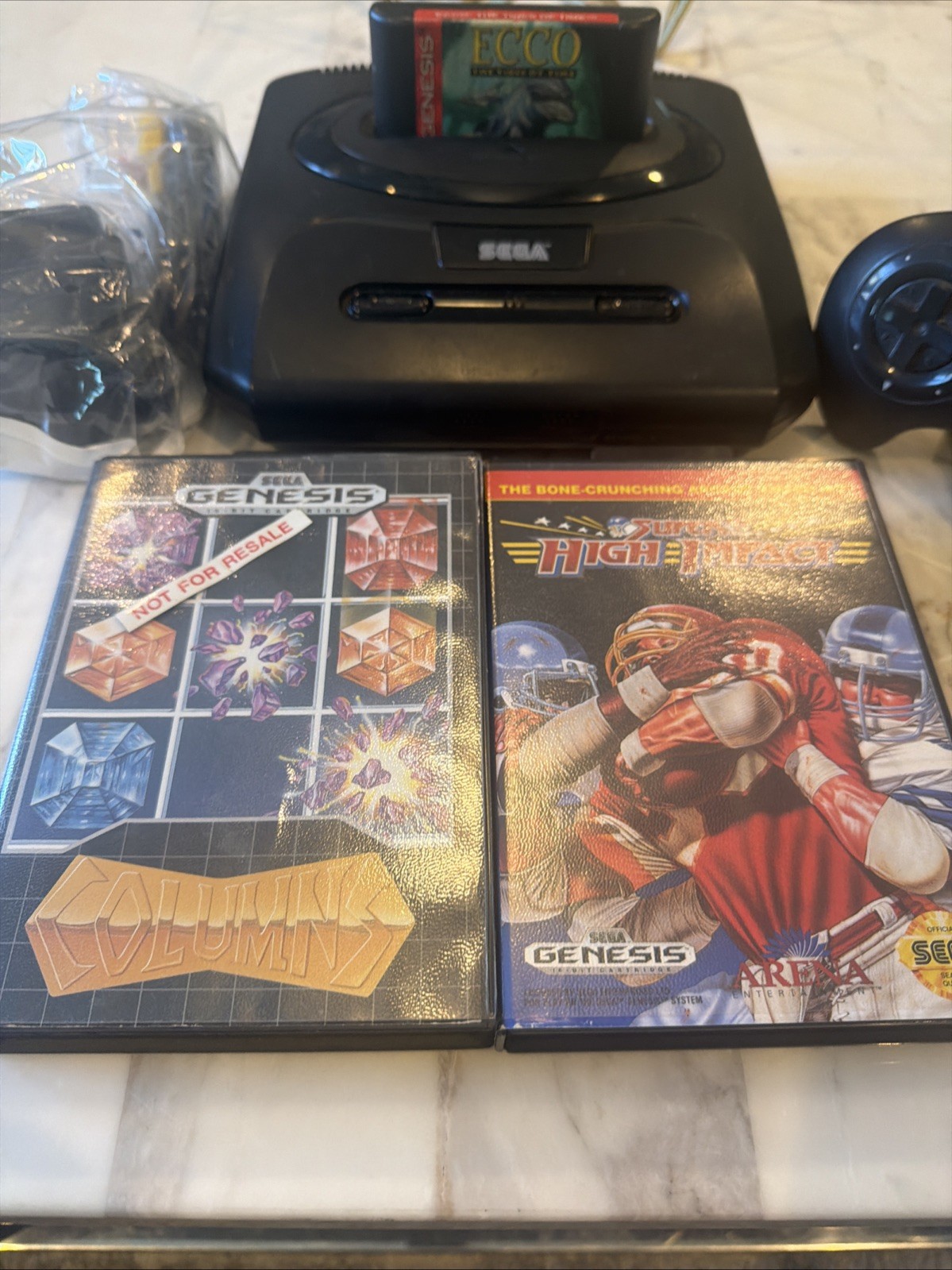 Sega Genesis Model 2 Console System Bundle Cords & Controller 3 Games