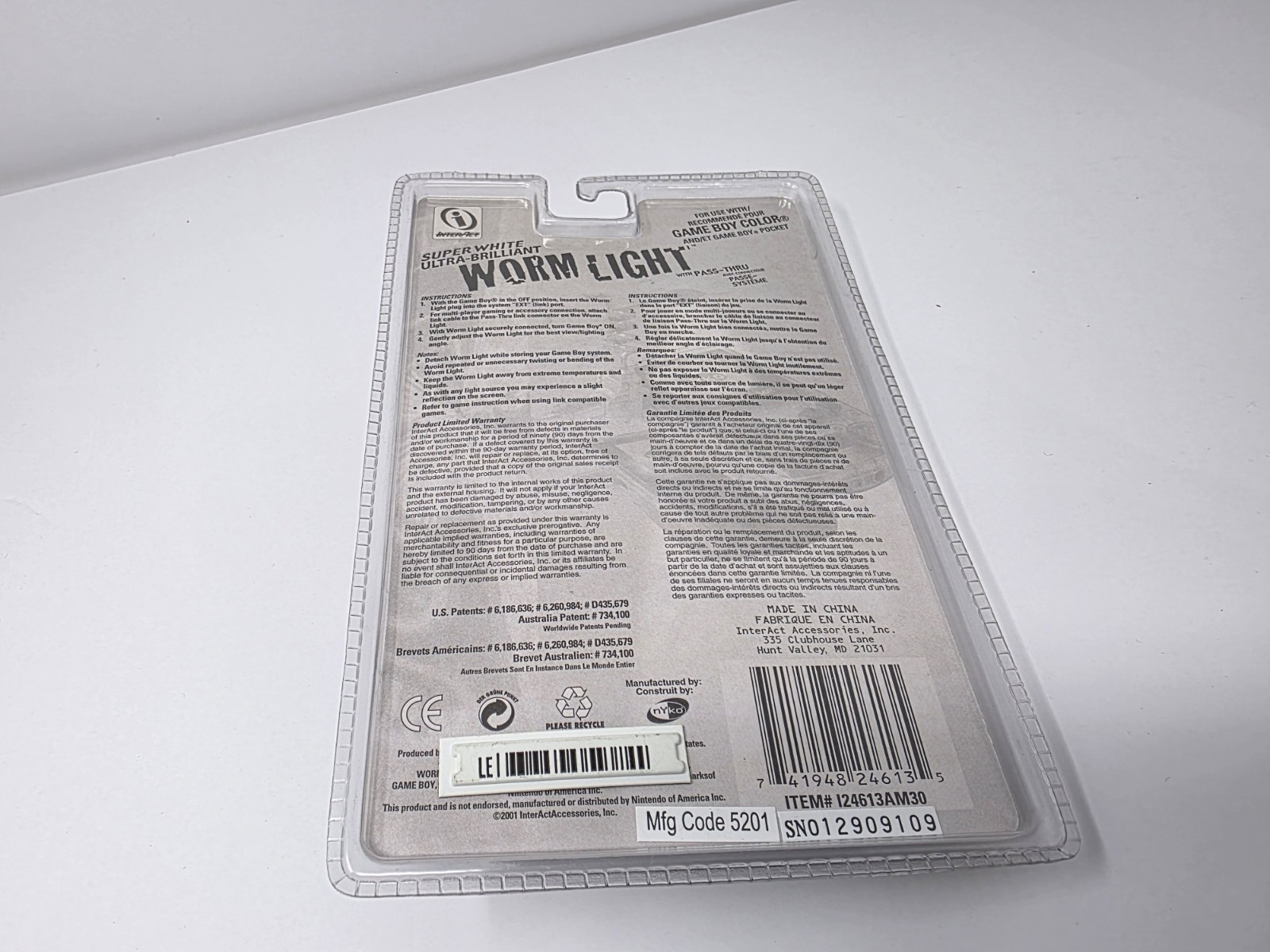 New & Sealed InterAct Worm Light (Nintendo Gameboy Color) Multi-Player Connector