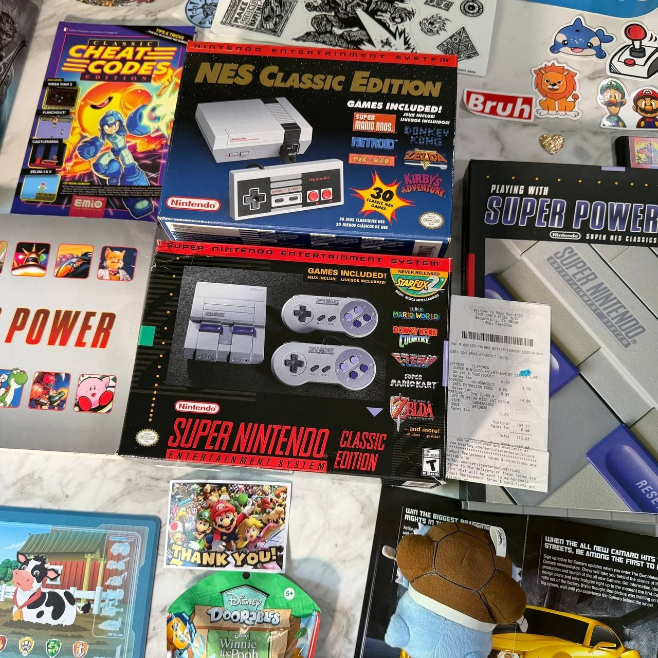 NES + SNES Best Classic Consoles Bundle Authentic Playing Super Power Receits