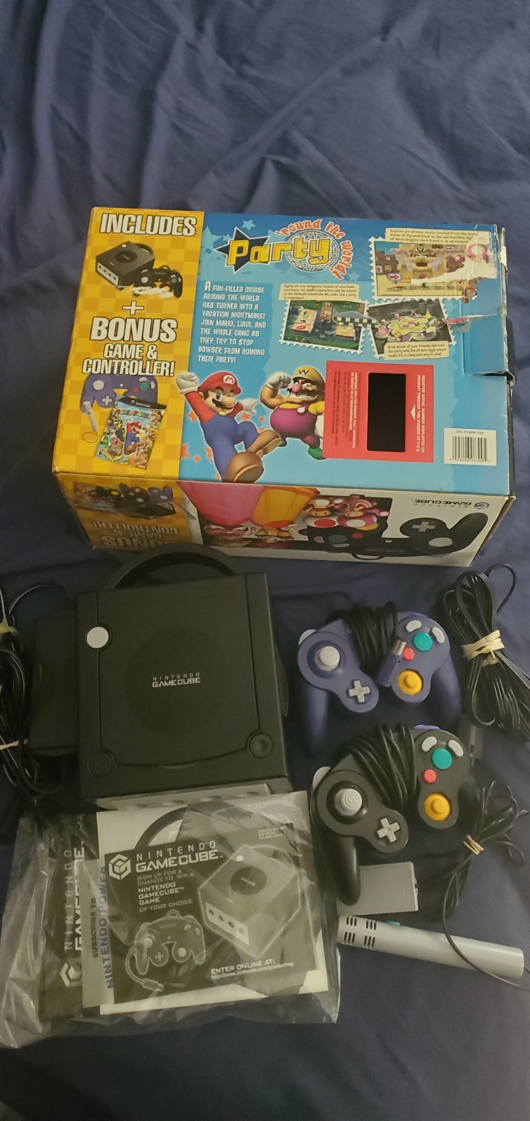 Nintendo GameCube Mario Party 7 Game Console Bonus Set TESTED In Box Game US