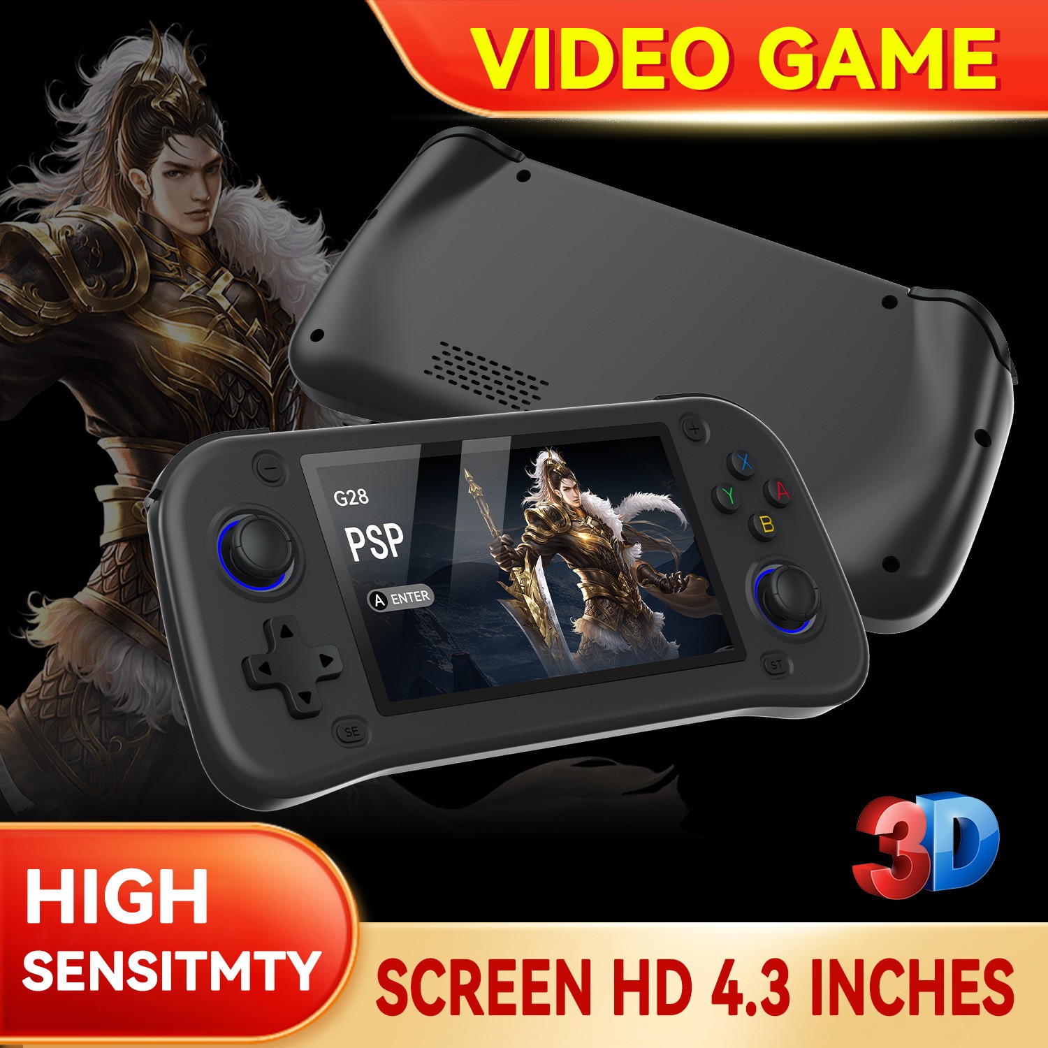 G28 Portable Handheld Video Game Console with 4.3 Inch HD Screen Built-in 20000+