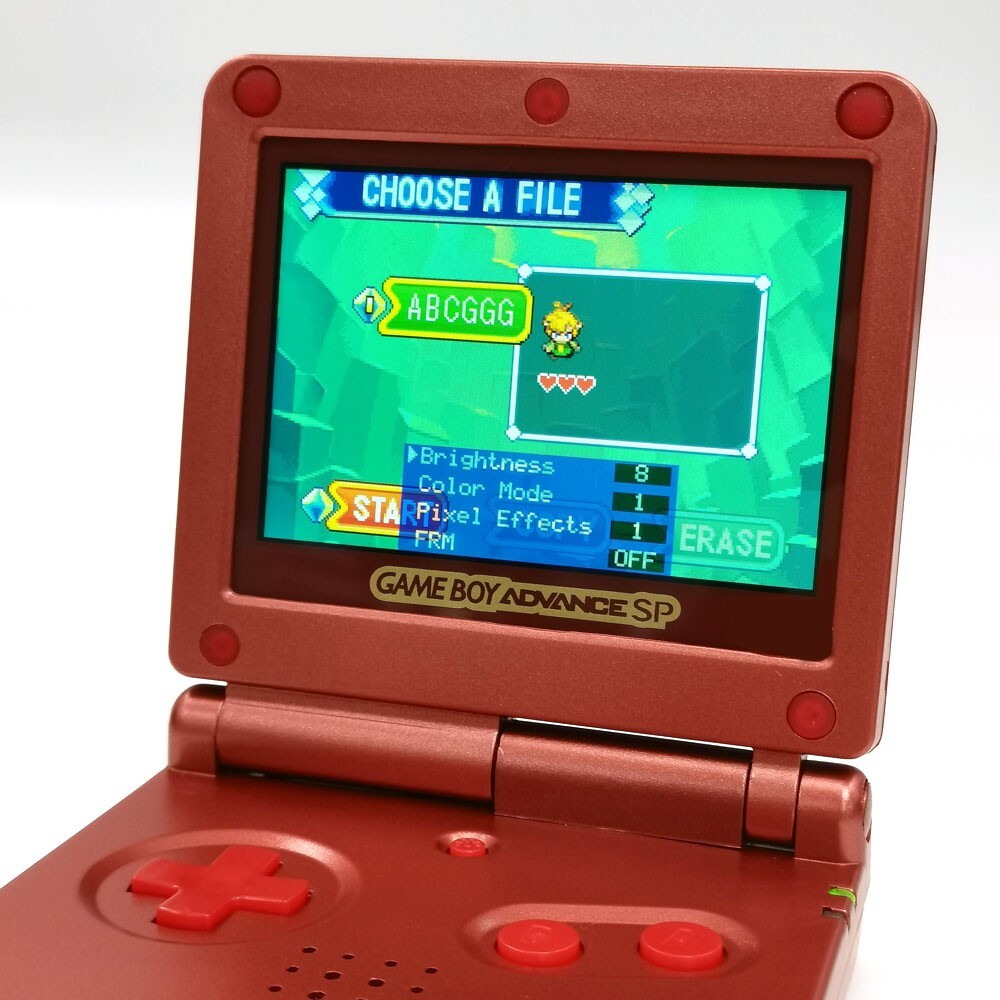 Game Boy Advance SP Red HD IPS V5 LCD Backlight Console 720×480