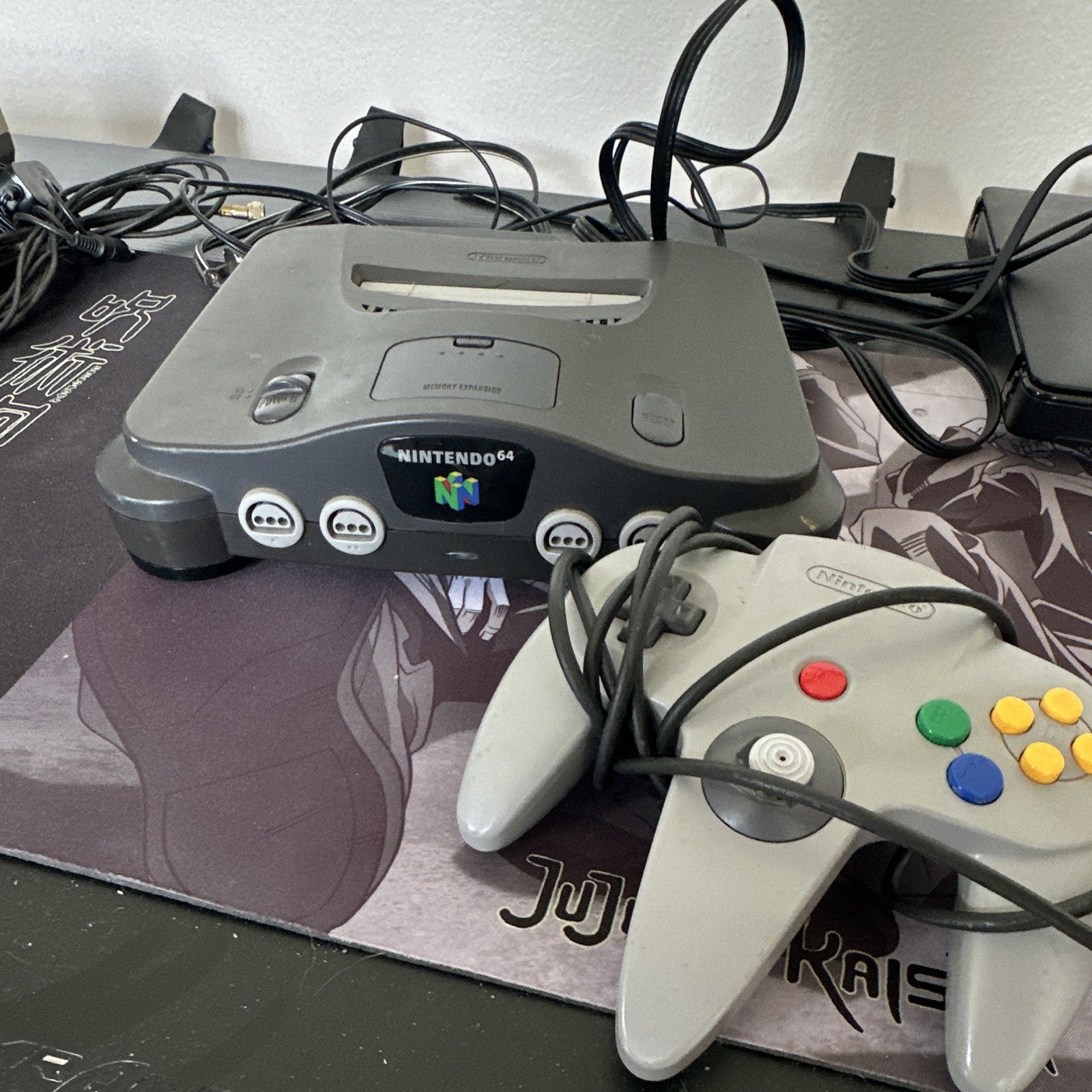 Nintendo 64 N64 Gray Console w/ Controller, AV/Power Cables, Expansion Pak