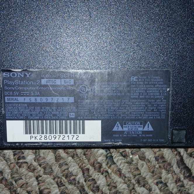 Sony PlayStation 2 Slim Black SCPH-70012 NTSC Console with DVD Playback