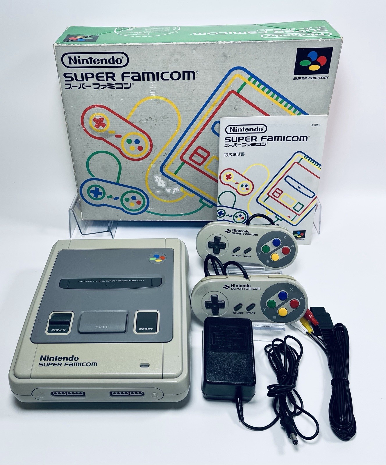 Nintendo Super Famicom Console Boxed Tested Working Japan SFC Controller Set