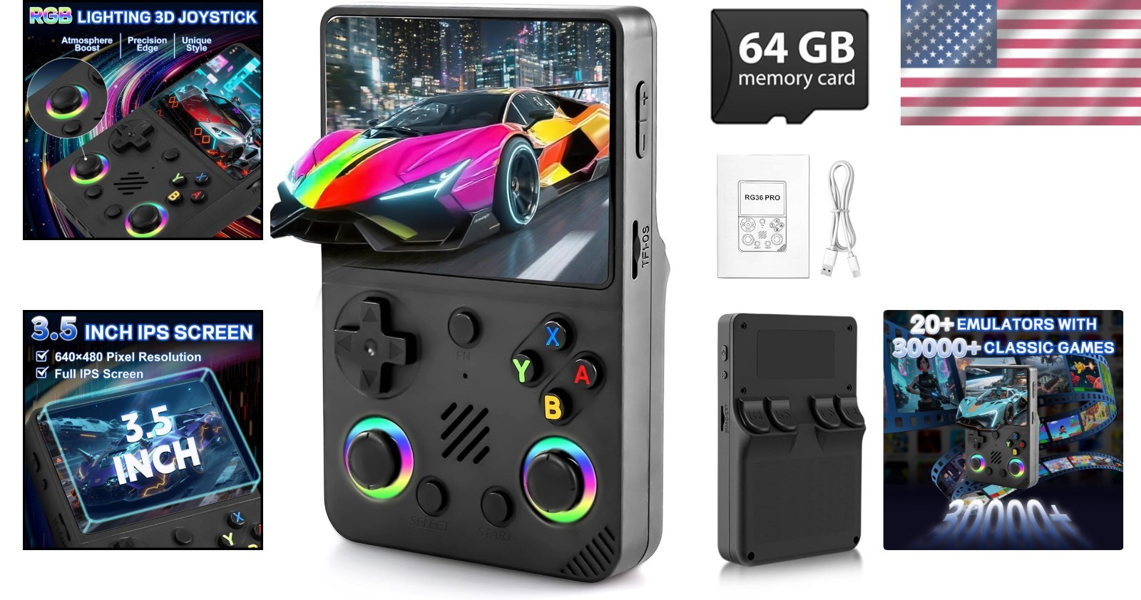 Portable RG36PRO Handheld Console – Enjoy 30,000+ Classic Games Anywhere