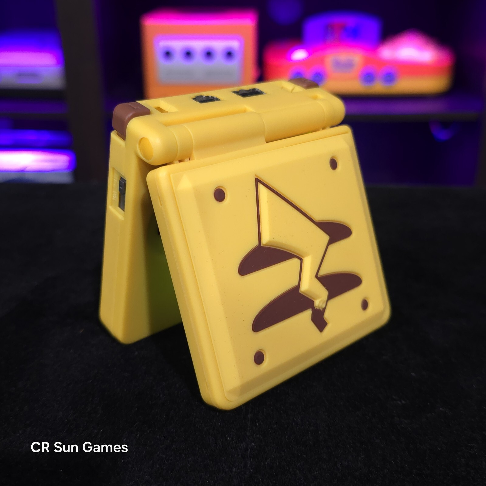 Pikachu Edition Pokemon Yellow Game Boy Advance SP GBA Console with iPS V2 Mod