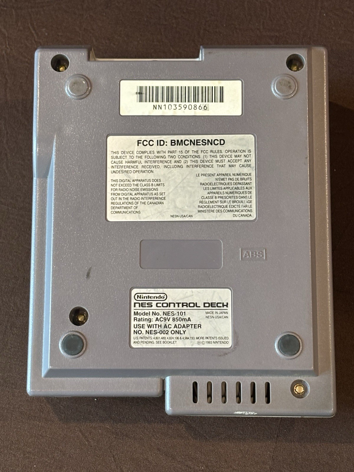 nintendo nes-101 top loader console + Dog bone, Two Controllers & Adapter Switch