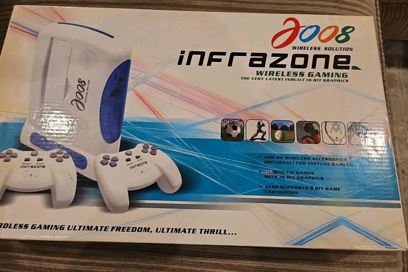 InfraZone 2008 Wireless Solution Home Console Wireless Gaming White Blue 16 Bit