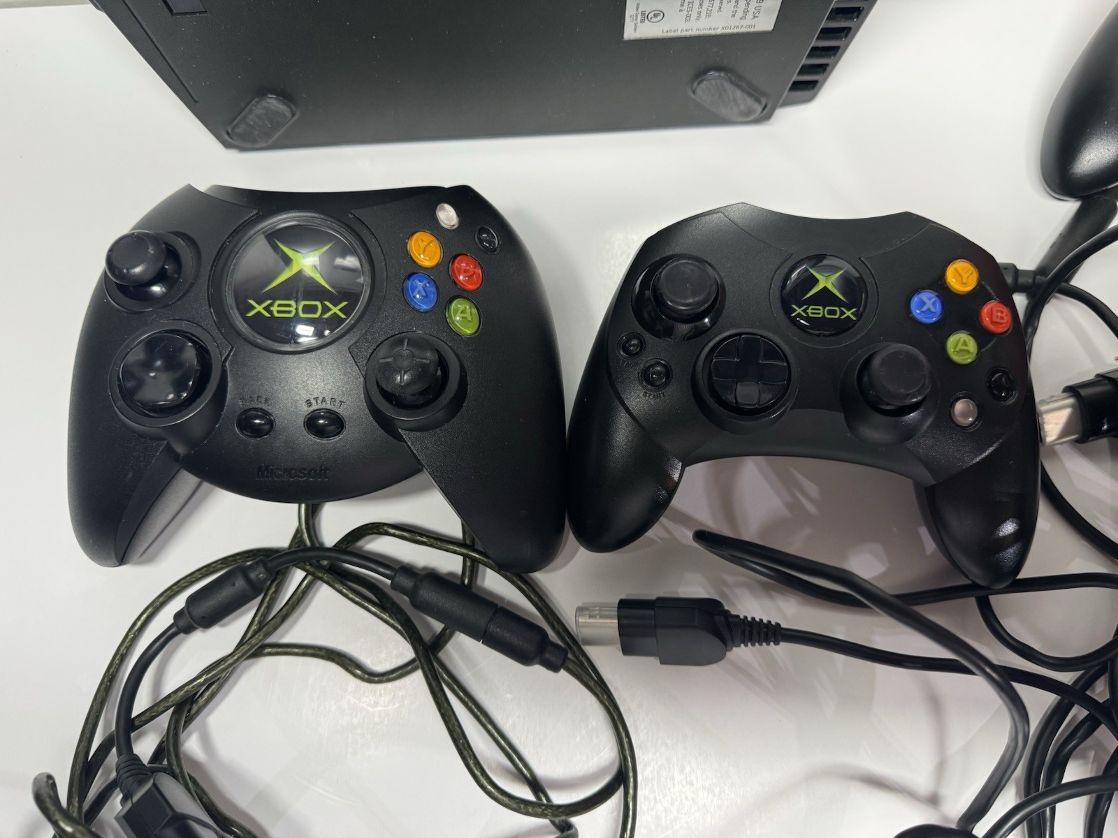 Original Xbox Console Lot With Halo 2 And 4 Controllers & Cables Tested Working