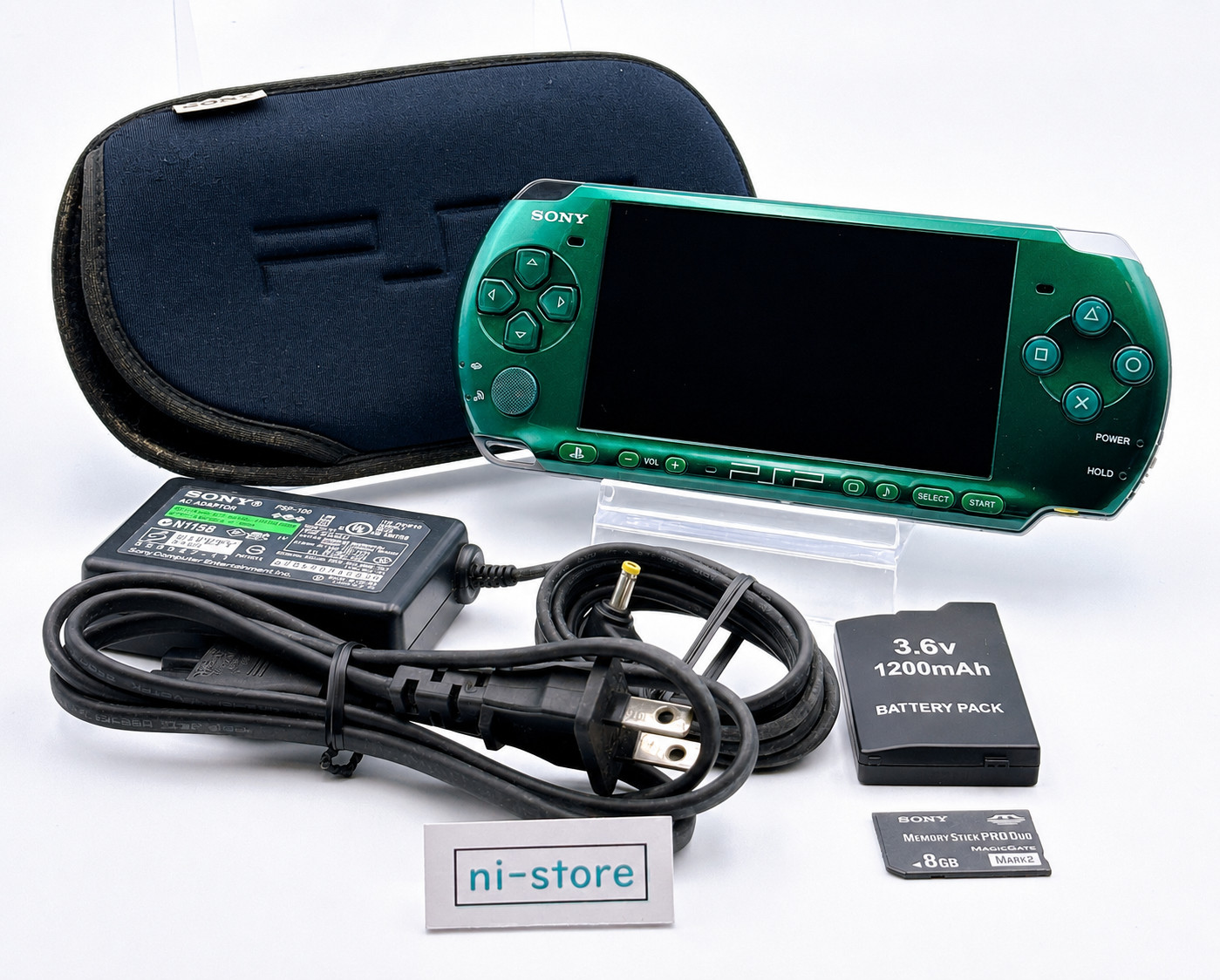 Sony PSP-3000 PSP 3000 Console Green Color Region free w/pouch, 8GB – Excellent