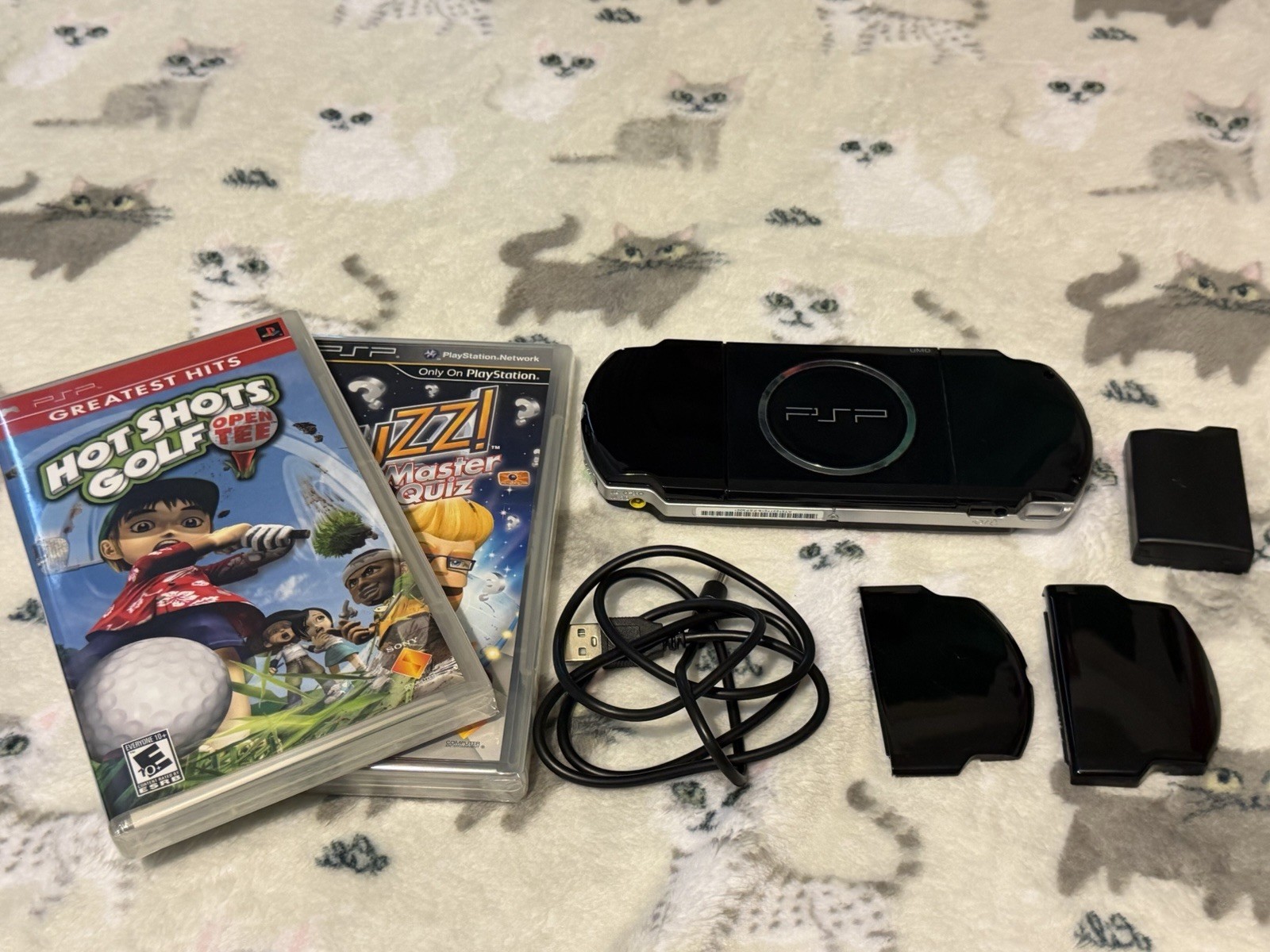 Sony PSP-3000 + Extended Battery + Charging Cable + Memory Card + 2 Sealed Games