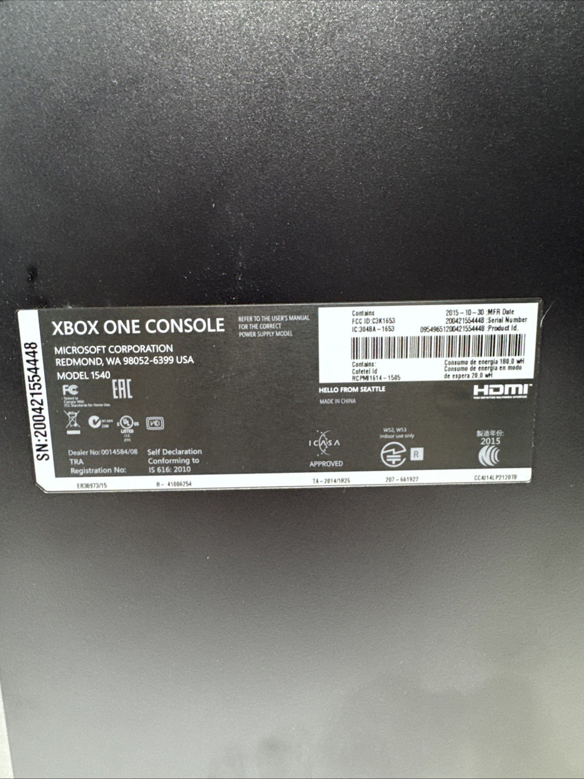 Xbox One Elite 1TB | Console & Power Adapter Only , Original Box / No Video READ