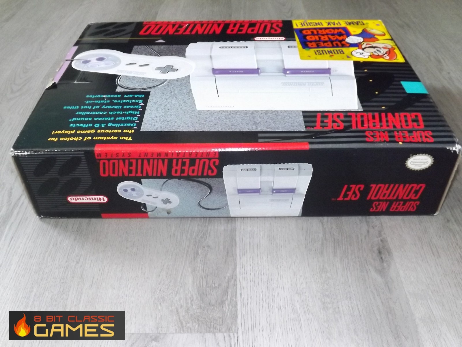 Super Nintendo SNES System Mario World Bundle in BOX – FAST SHIPPING! 68W