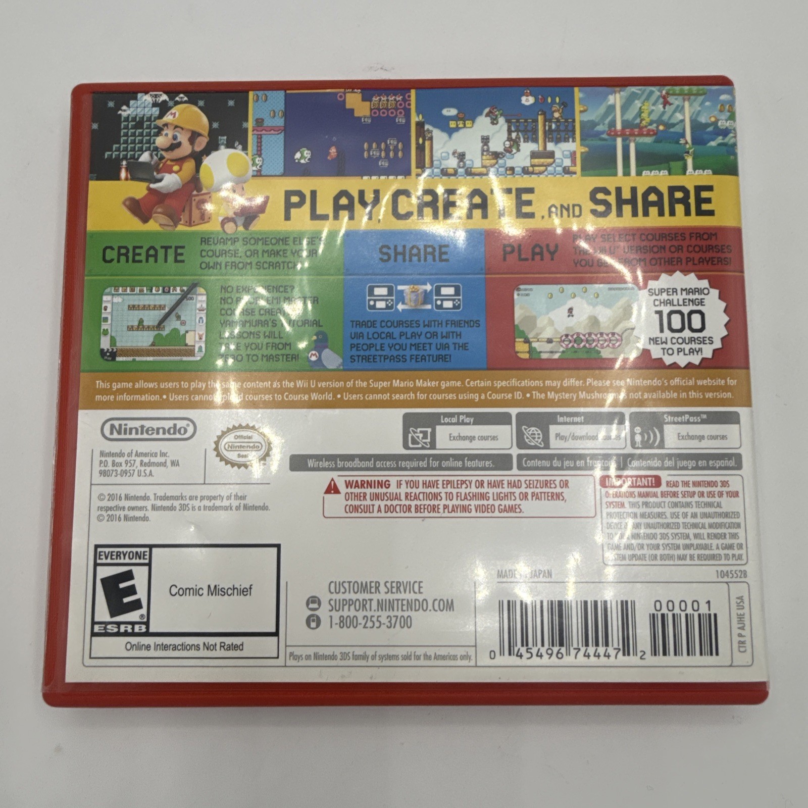 Nintendo 2DS Handheld Game Console FTR-001 Black Red – Game, Charger, & Case
