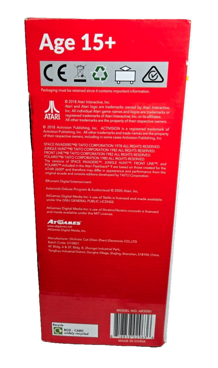 Atari Flashback 9 – Game Console w/ 110 Built-in Game & Wired Joysticks (AR3050)