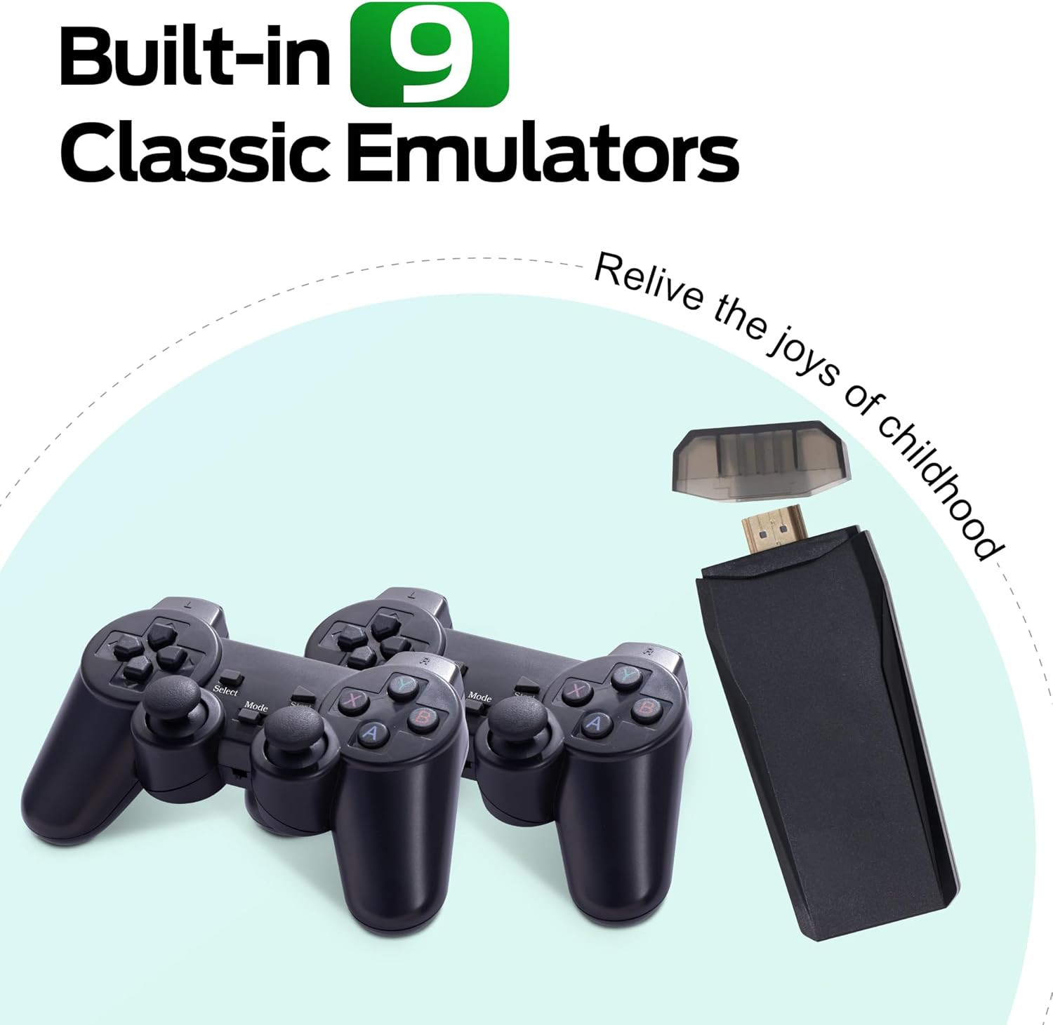 Wireless Retro Game, 25000+ Games Built-In, 4K HDMI Output, 9 Emulators, Dual 2.