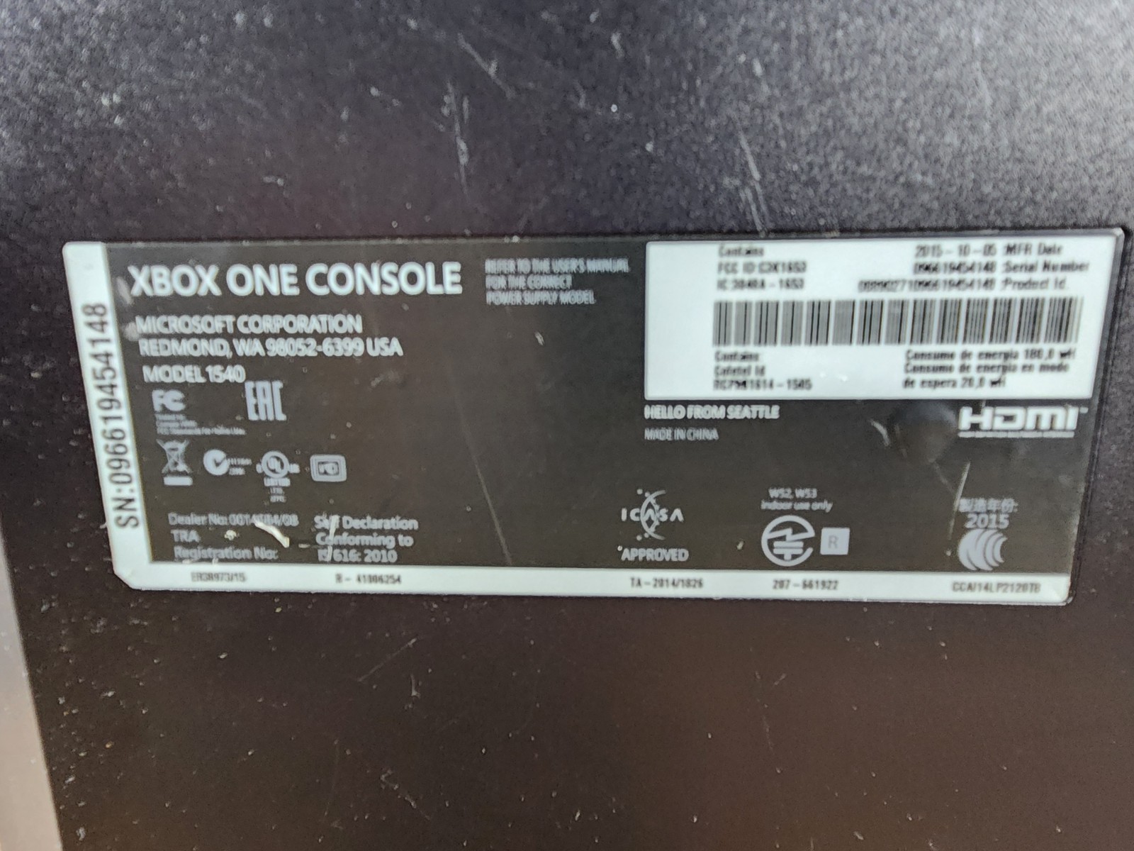 Microsoft Xbox One 1540 500GB Console System Bundle W/ Controller & 5 Games