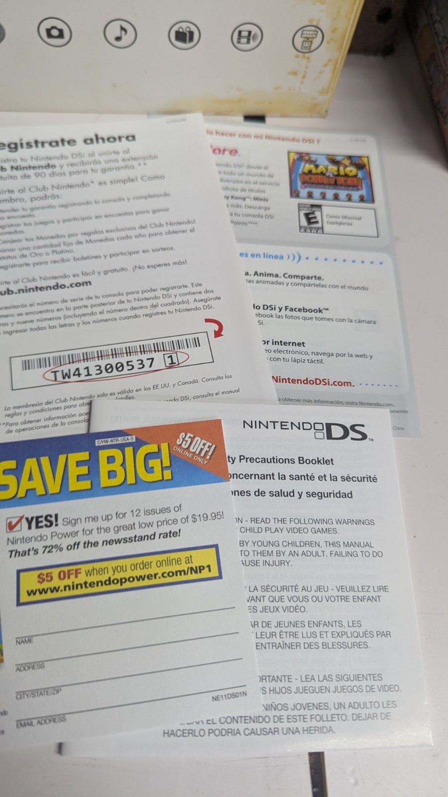 Nintendo DSi Black Handheld Console Bundle – Tested With Charger Stylus + Games