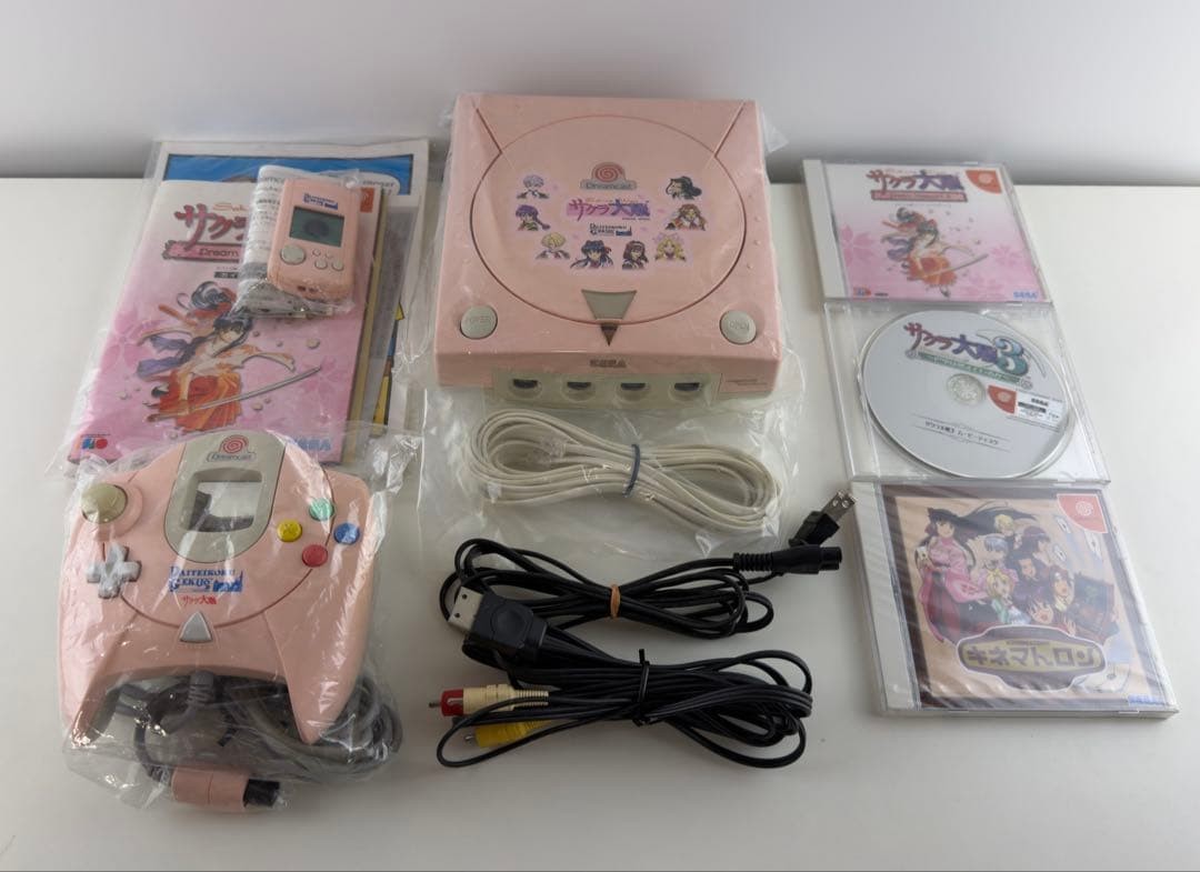 Sakura Wars Pink Sega Dreamcast HKT-3000 Japan console tested From Japan