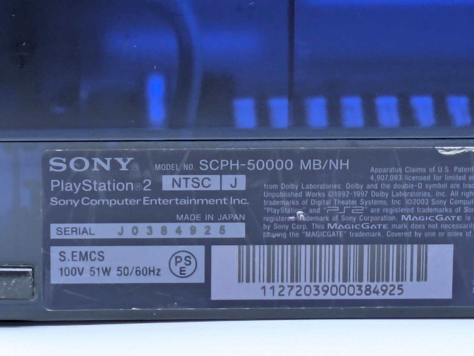 Sony PlayStation 2 Midnight Blue BB Pack SCPH-50000 MB/NH Console Tested Japan