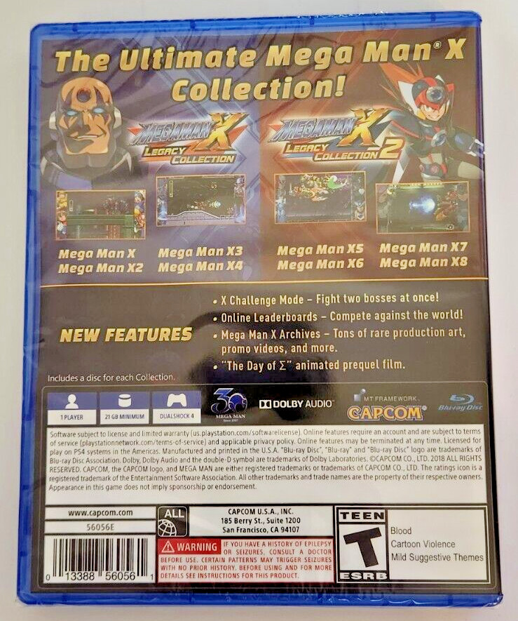 Mega Man X: Legacy Collection 1 + 2 PS4 Brand New Game Special (2018 Platform)