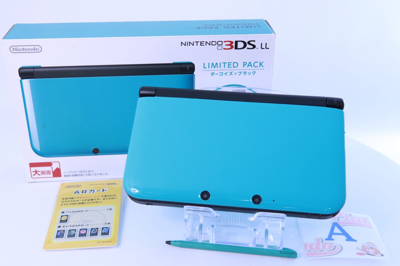 JP Game Nintendo 3DS LL XL Turquoise Black [Rank :A] w/Box Region-locked