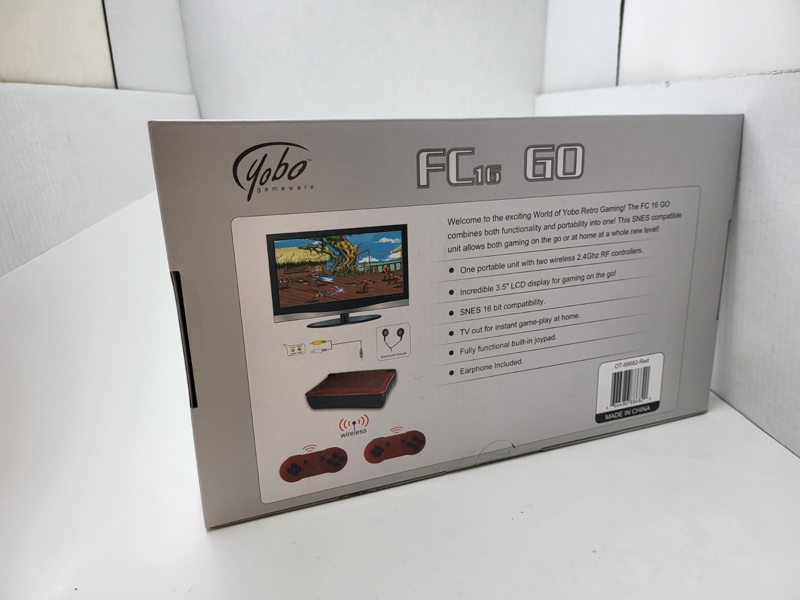 NEW RED YOBO FC16 GO Portable & Home SNES Console W/ 2 Wireless Controllers 39G