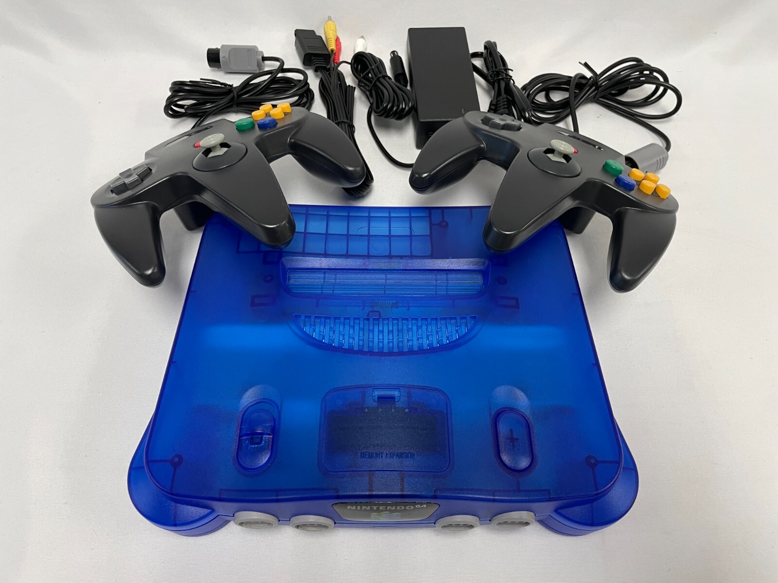 Nintendo 64 N64 Funtastic Translucent BLUE Video Game Console Bundle System 1996