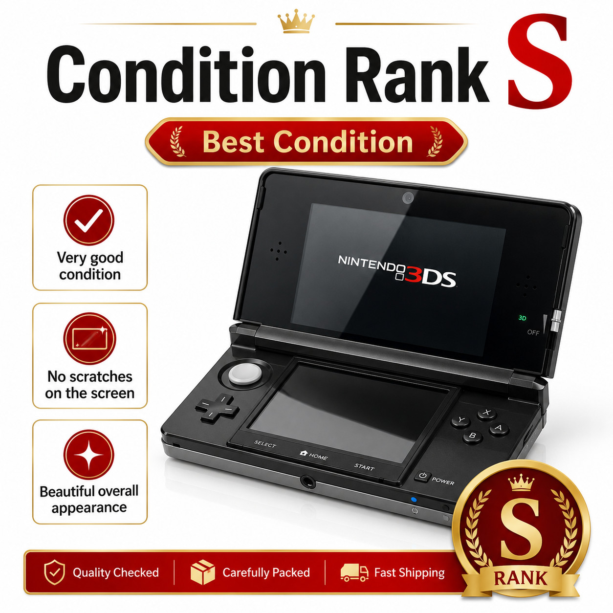 Nintendo 3DS Select Color Console region free / Charger SD card from JAPAN