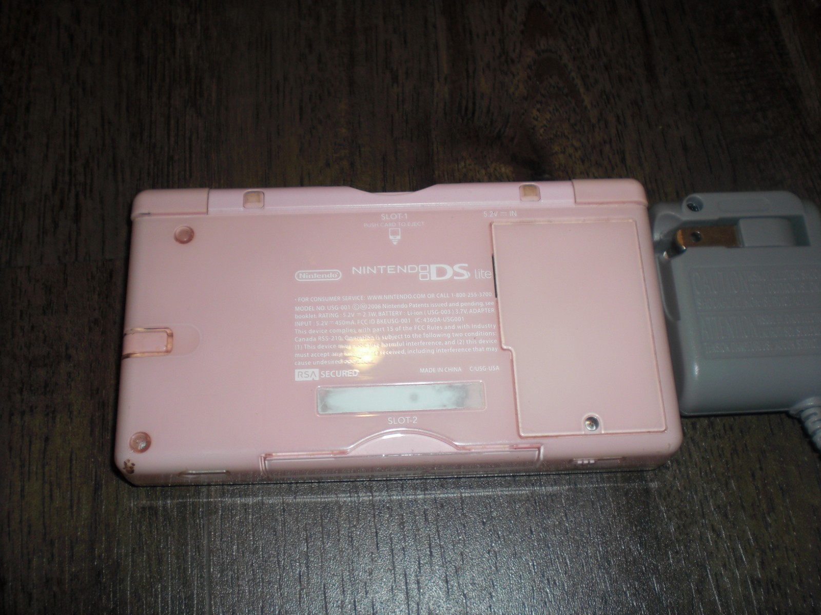 Nintendo DS Lite Pink Console System Plays DS GBA READ SCRATCHES BOTSCREEN HINGE
