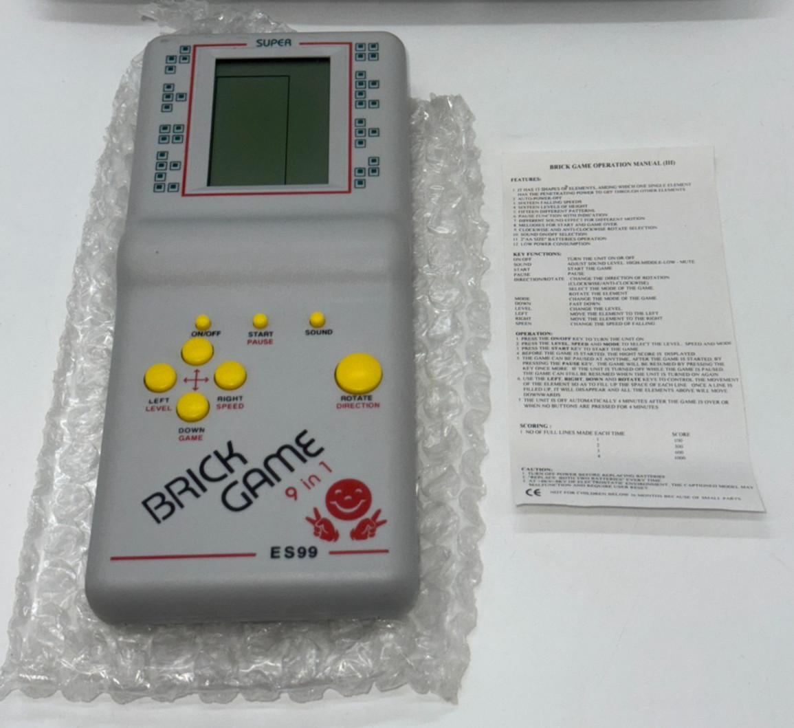 SUPER BRICK GAME 9 in 1 SUPER – Game & Watch LCD Game Portable Console – NEW