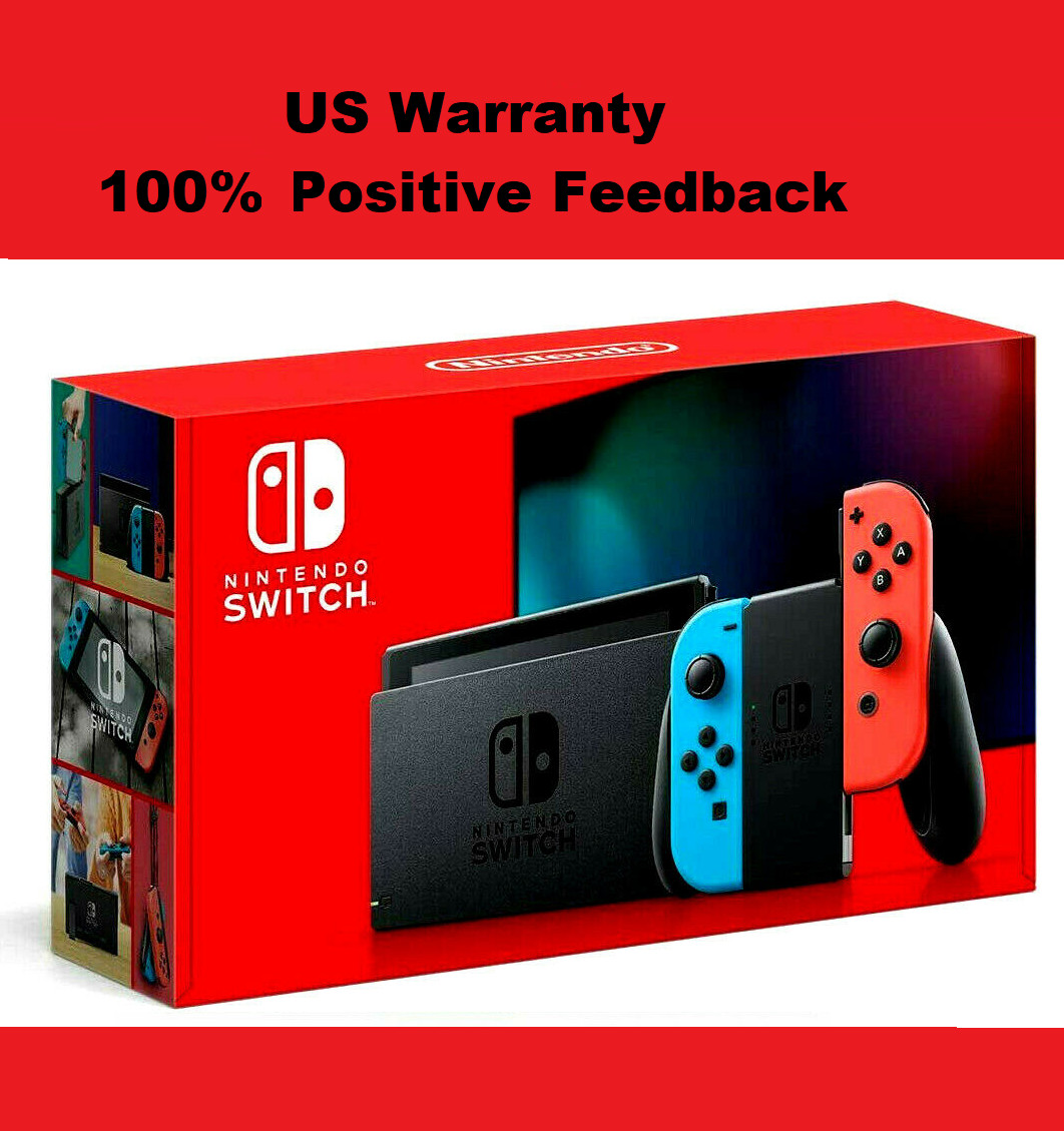 🔥 Nintendo Switch 32GB Game Console w/ 2 Neon Blue/Red JoyCon V2 Model FDX 2Day