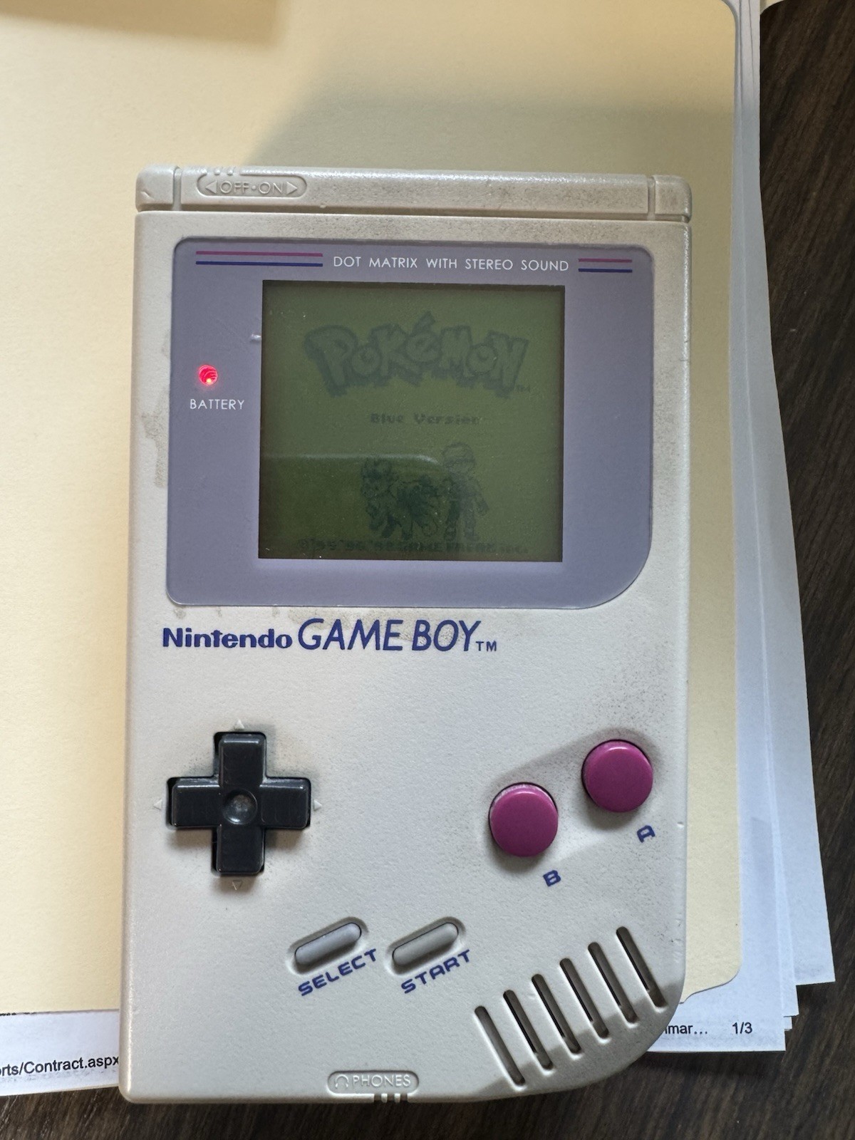 Nintendo Game Boy DMG-01 Gray Purple Handheld Dot Matrix Stereo Sound 1989