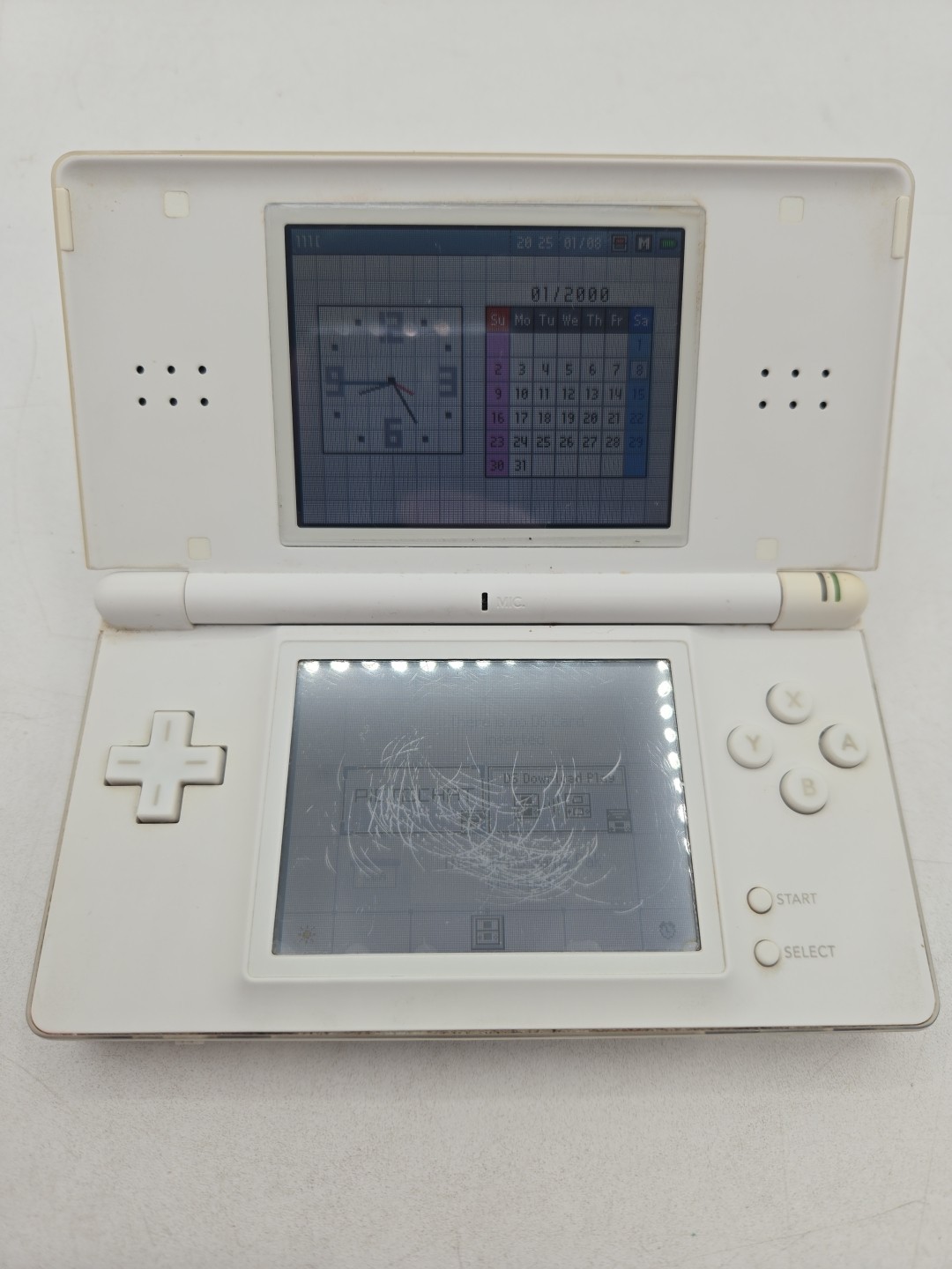Nintendo DS Lite Polar White Handheld System Bundle Charger Game Stylus Clean!!!