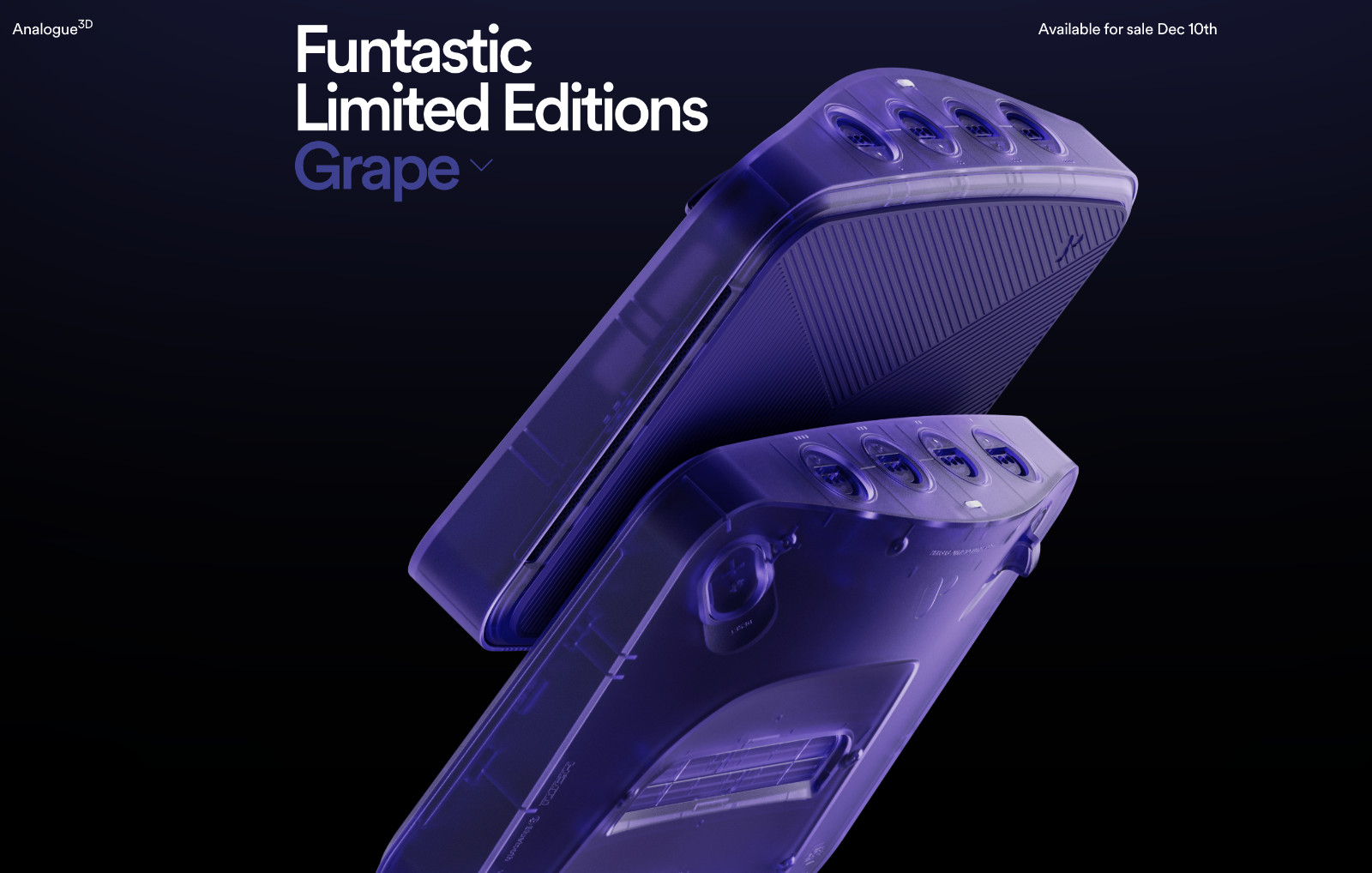 Analogue 3D N64 Funtastic Grape Purple HDMI FPGA Console with 8bitdo Controller