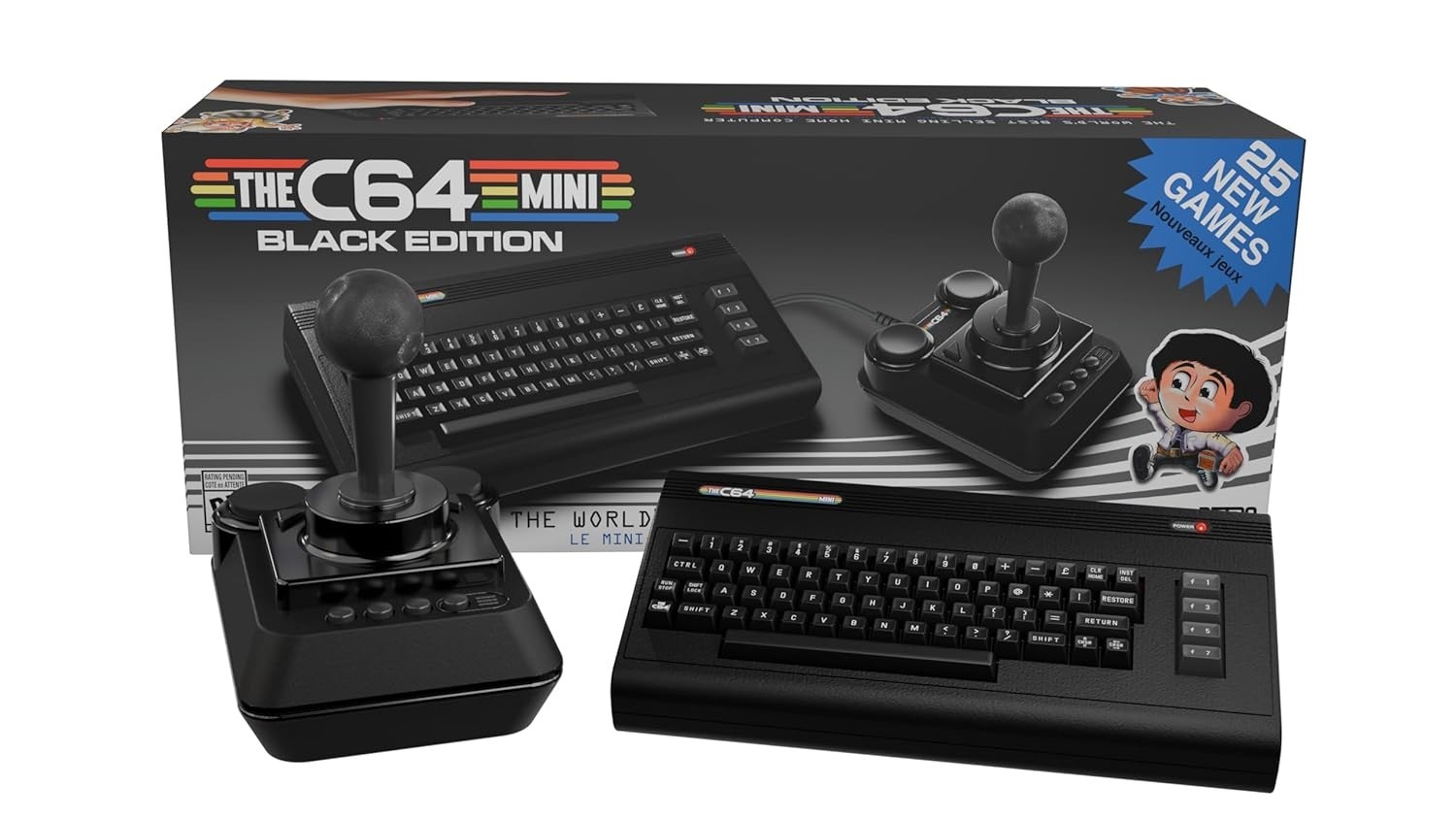 2025 THEC64 Mini Black Edition Commodore 64 HDMI Console with 25 Built-in Games