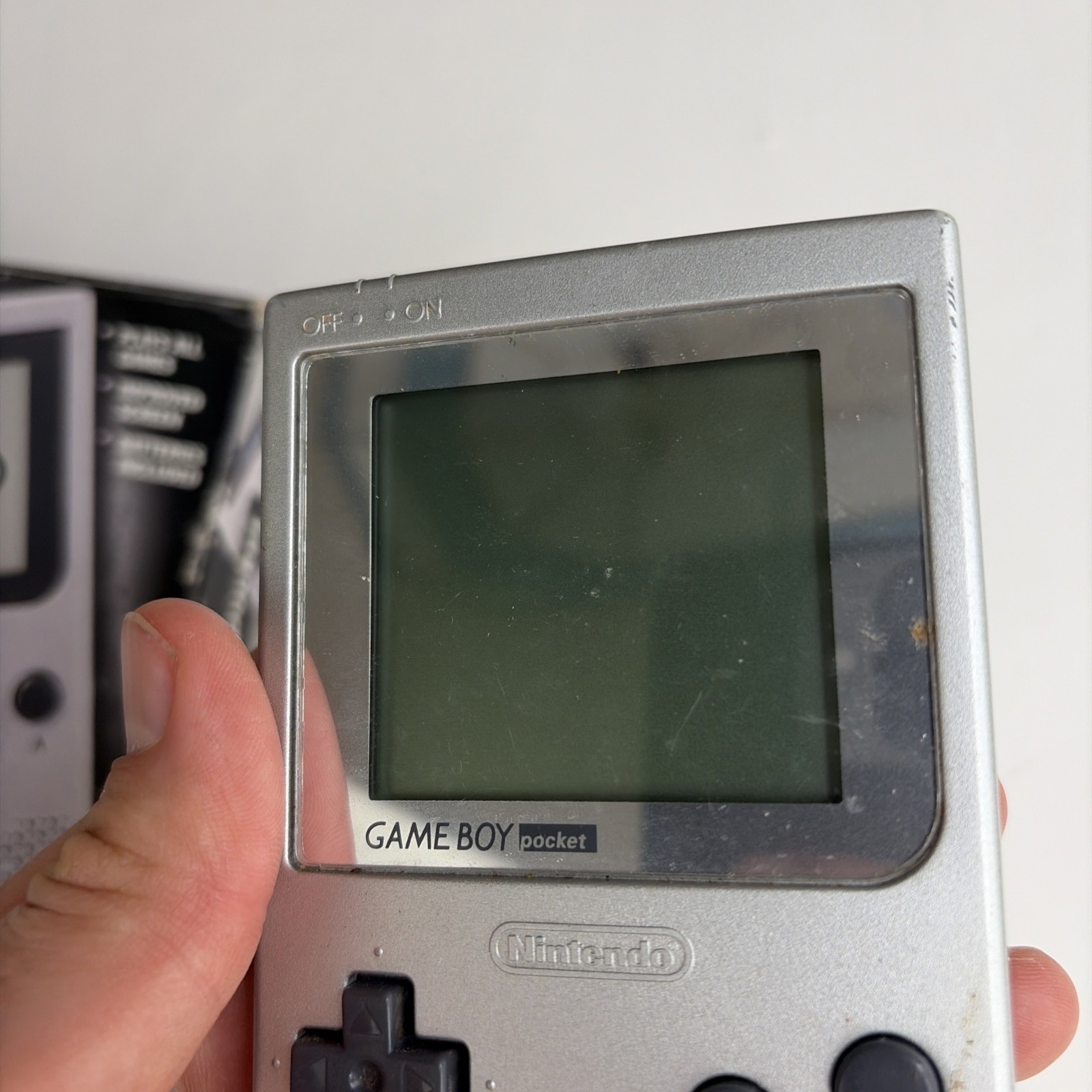 Parts Repair Nintendo Game Boy Pocket Silver Handheld MGB-001 Complete Box CIB