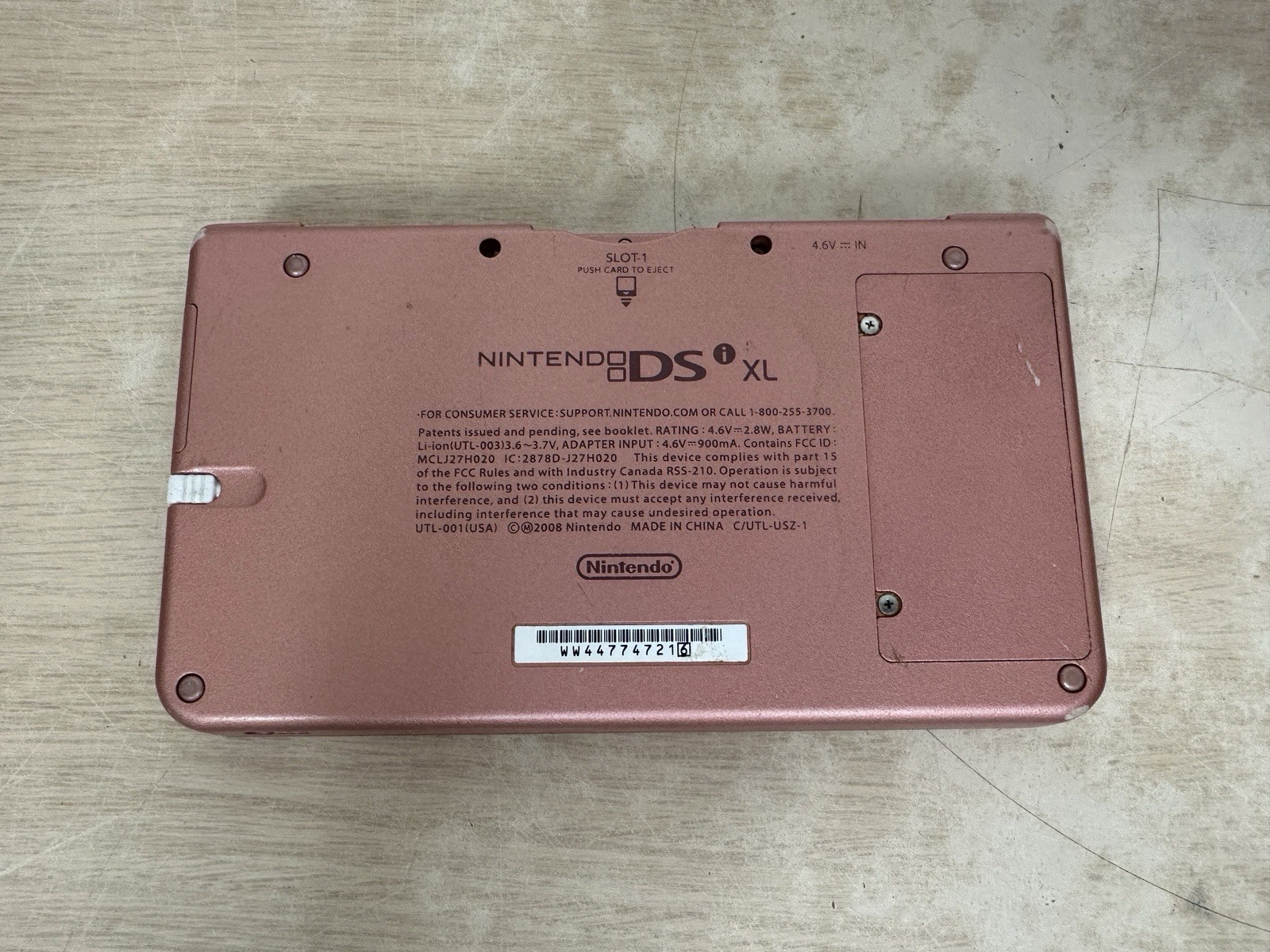 Nintendo DSi XL – Metallic Rose Pink w/ Charger & White Stylus – Tested & Works