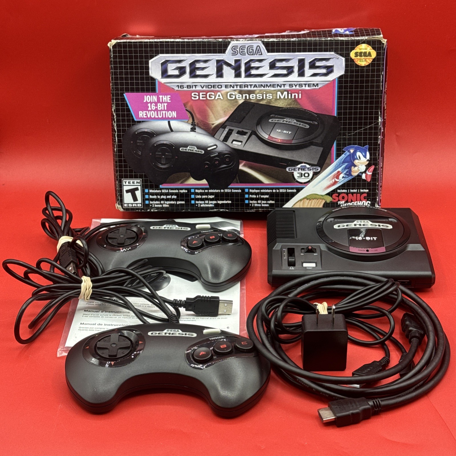 SEGA Genesis Classic Mini Console (MK-16000) Complete/Authentic/Tested/Free 🚢