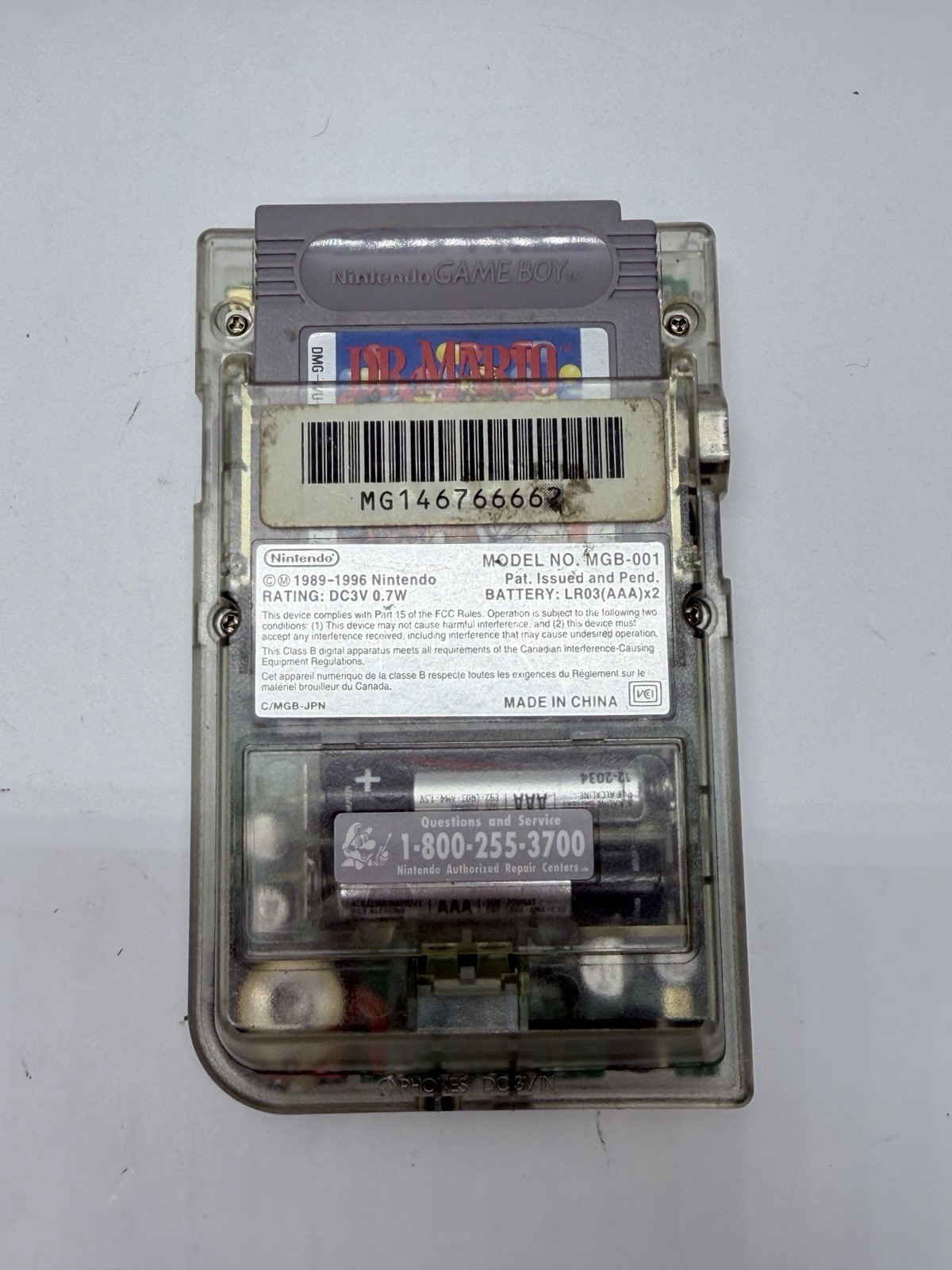 Nintendo Gameboy Pocket Transparent Clear – MGB-001 – Tested with Game