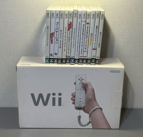 Nintendo Wii Console RVL-001 Japanese Model Complete in Box & 13 Games