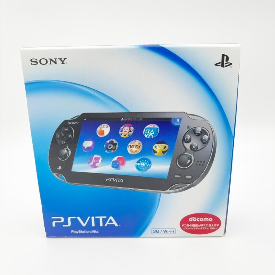 Sony PS Vita PCH-1100 Crystal Black 3G/Wi-Fi Model Console OLED Boxed From Japan