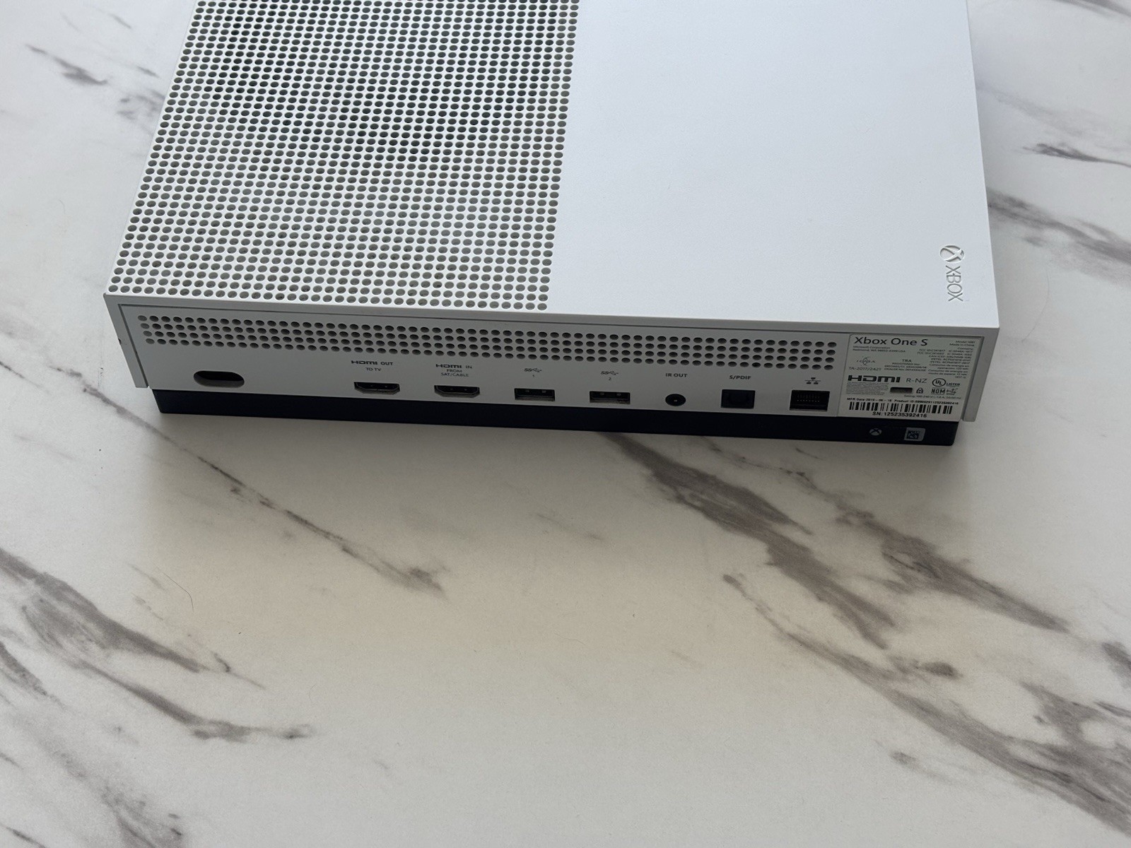 Microsoft Xbox One S 1TB White Model 1681 w/2 Games Tested Works