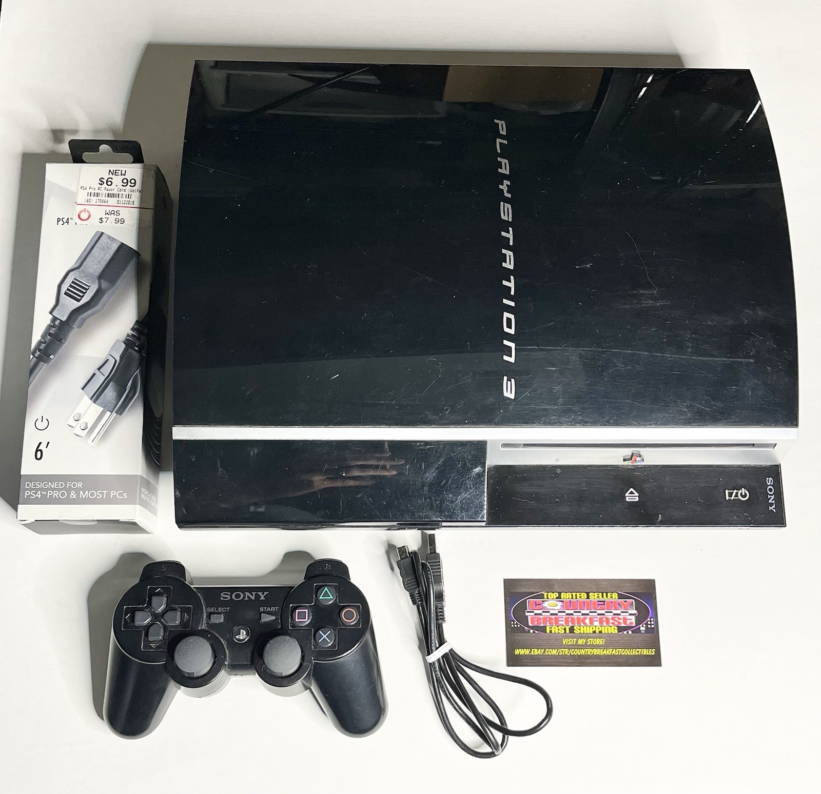 Sony Playstation 3 PS3 CECHP01 160GB Fat Console w Controller HDMI 4 Games Works