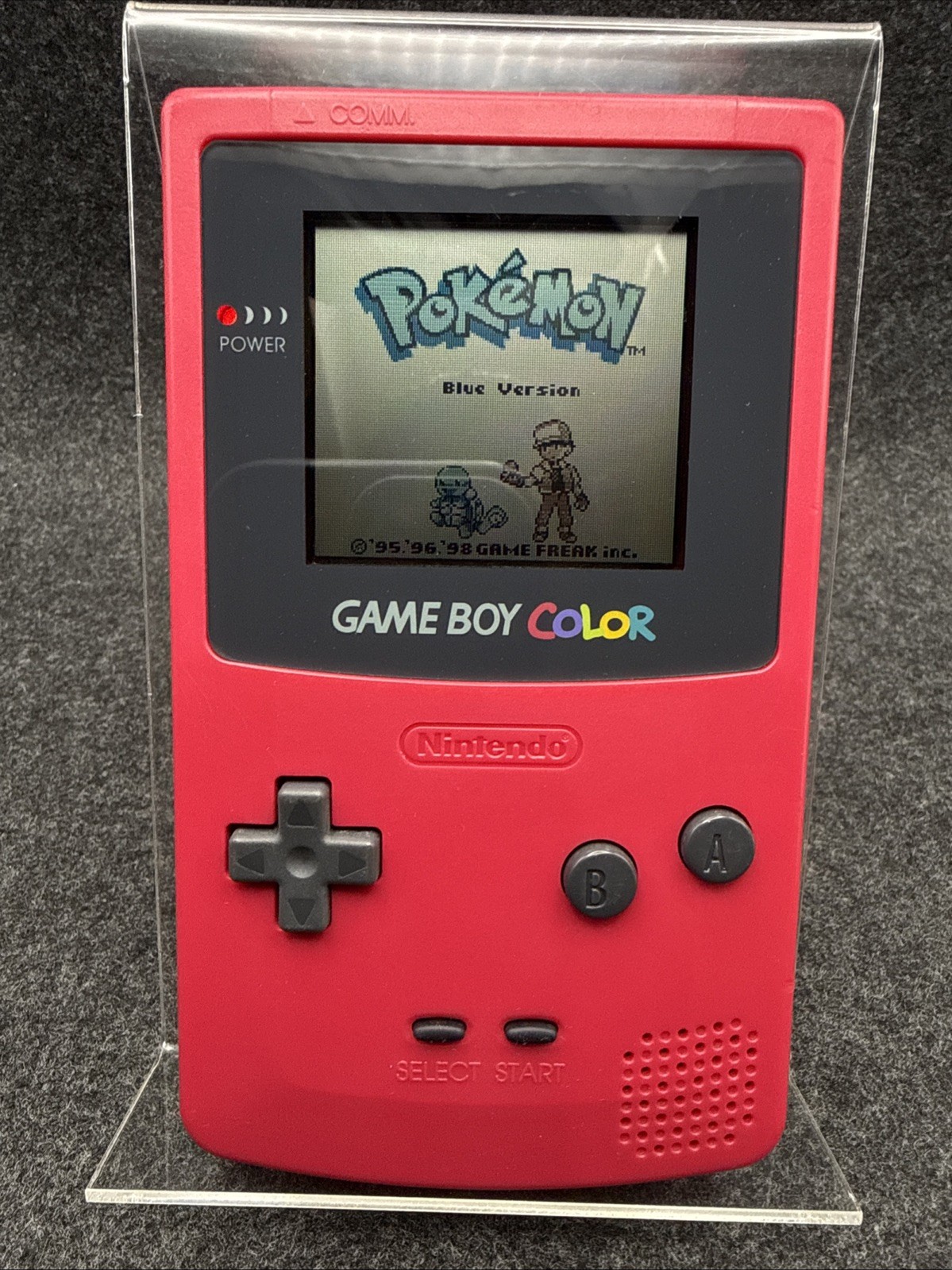 Nintendo Game Boy Color Berry Pink Console CGB-001 TESTED W/New Glass Lens